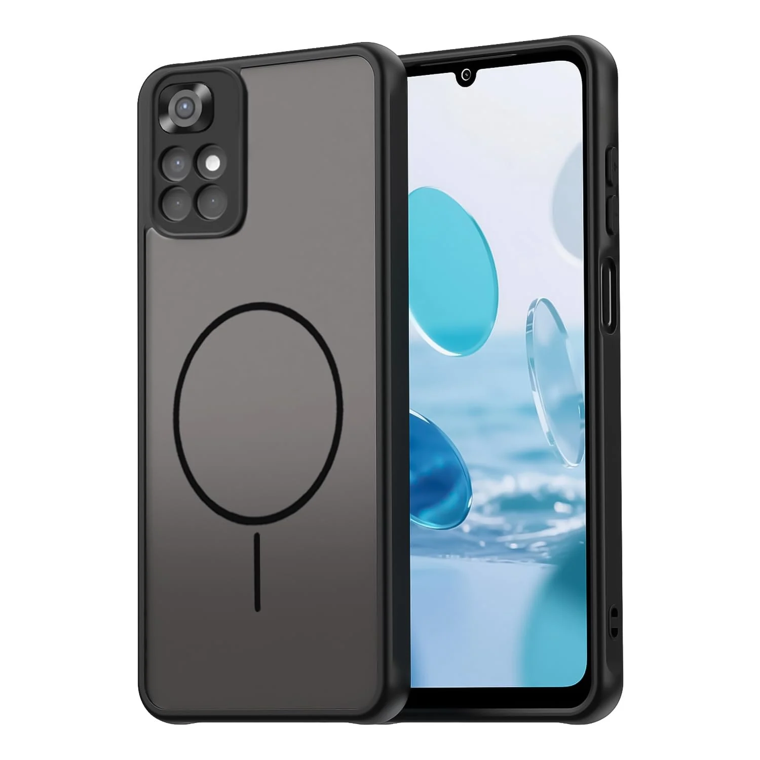 Dl3 Mobilak Case For Xiaomi Redmi A5 Translucent Matte PC Back & Soft TPU Edge, [Not Compatible with MagSafe] Anti-Scratch Shockproof Protective Cover with Full Camera Protection - Black