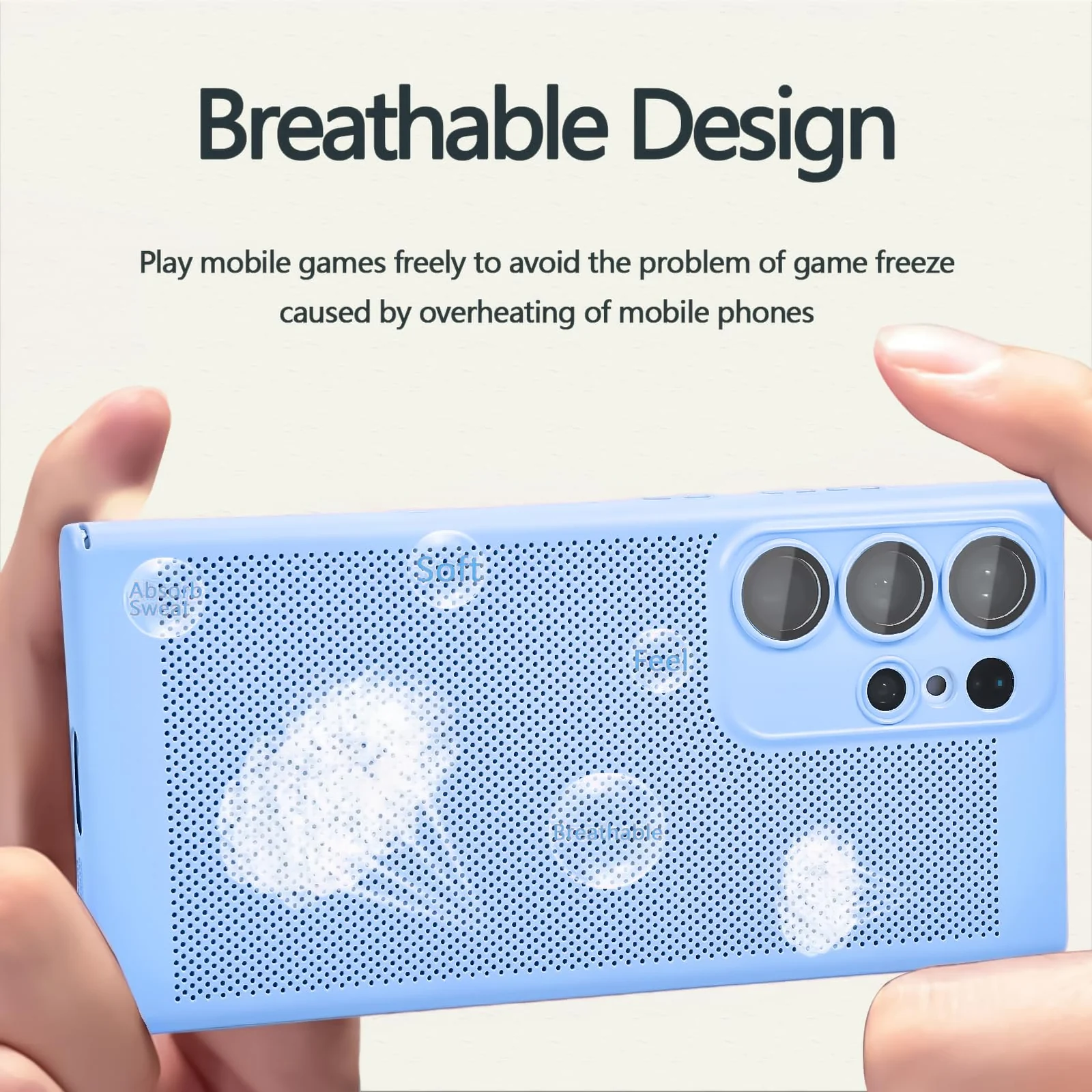 DL3 Mobilak PC Protective Case for Samsung Galaxy A15 5G / 4G, Supports wireless charging, Camera protection, Shock-absorbing protection - Baby Blue
