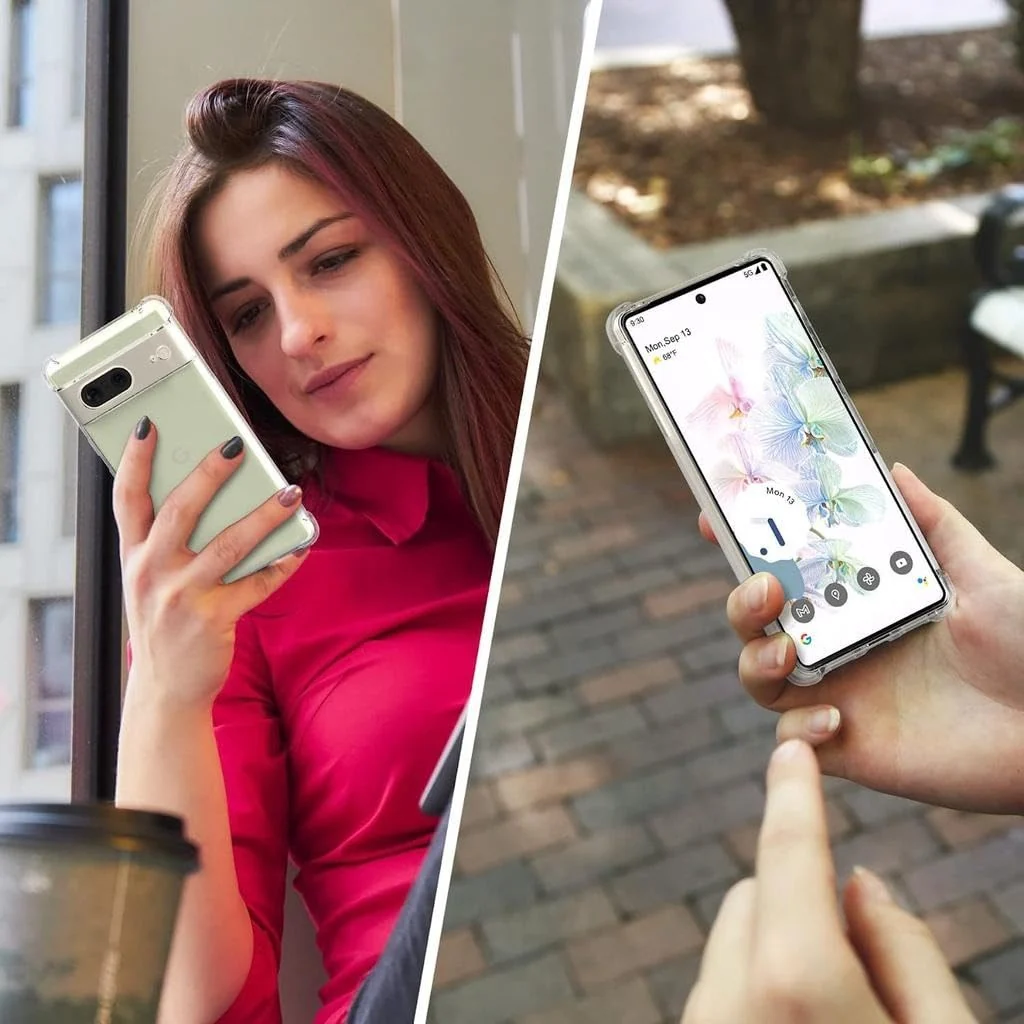 DL3 Mobilak Case Compatible with Google Pixel 7, Cover Silicone TPU Gorilla Anti-shock Protector Camera Shockproof Corners - Clear