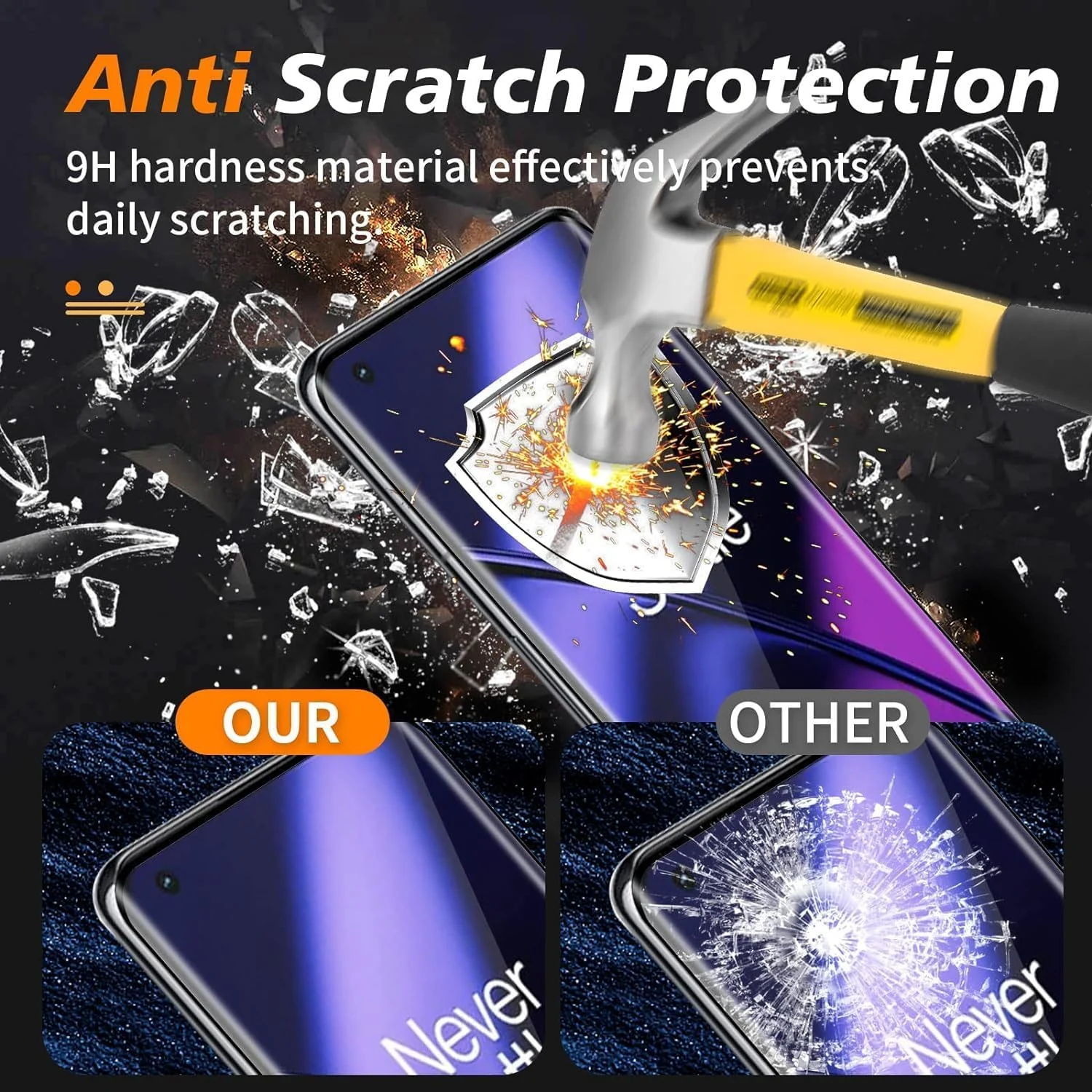 DL3 Mobilak Screen Protector for OnePlus 11 5G, Tempered Glass Screen Saver Premium HD Protective, Scratch Resistant, NO-Bubble, 9H Hardness, Full Coverage Film - Clear