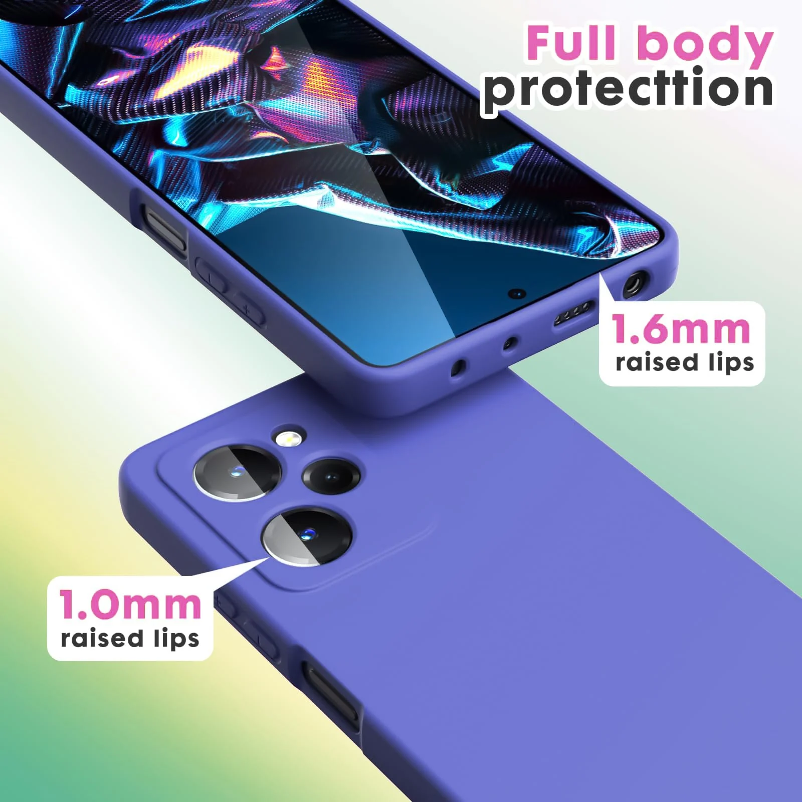 DL3 Mobilak POCO X5 Pro 5G Case, Soft Flexible Silicone Gel Rubber Bumper Cover, Full Body Shockproof Protective Phone Case - Light Blue