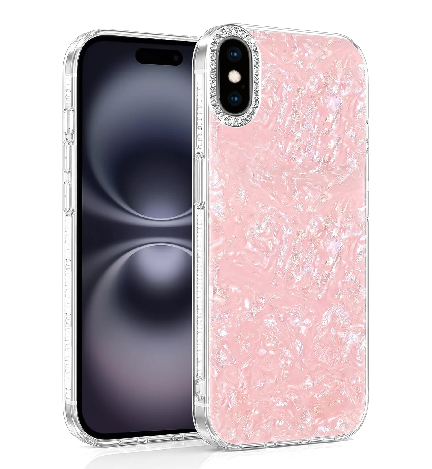 DL3 Mobilak Glitter Rhinestone Protective Case for iPhone XS Max with Shockproof Design - Pink