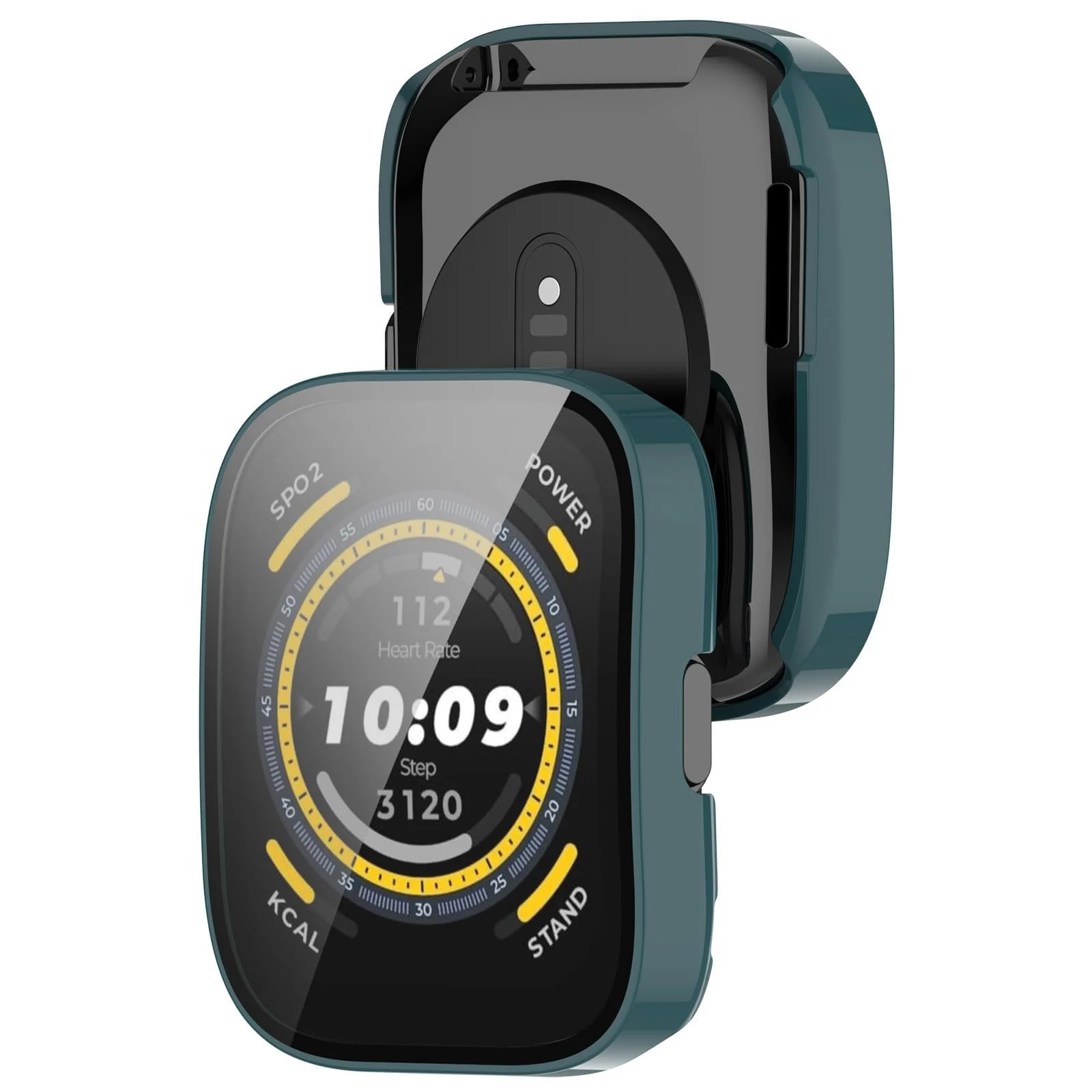 DL3 Mobilak Case with Screen Protector for Amazfit Bip 5, Bumper Full Coverage Hard PC Overall Protective Cover, Built-in Tempered Glass Film High Sensitivity For Amazfit Bip 5 (A2215) - Green