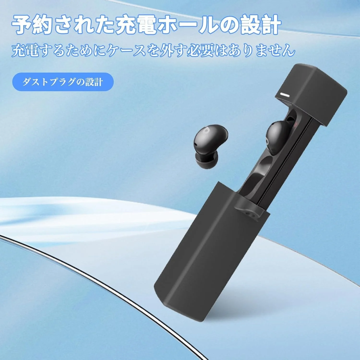 DL3 Mobilak Compatible with Anker Soundcore Anker A30i Case Cover, Soft Silicone Shockproof Protective Case Wireless Earbuds with Carabiner, Front LED Visible - Black