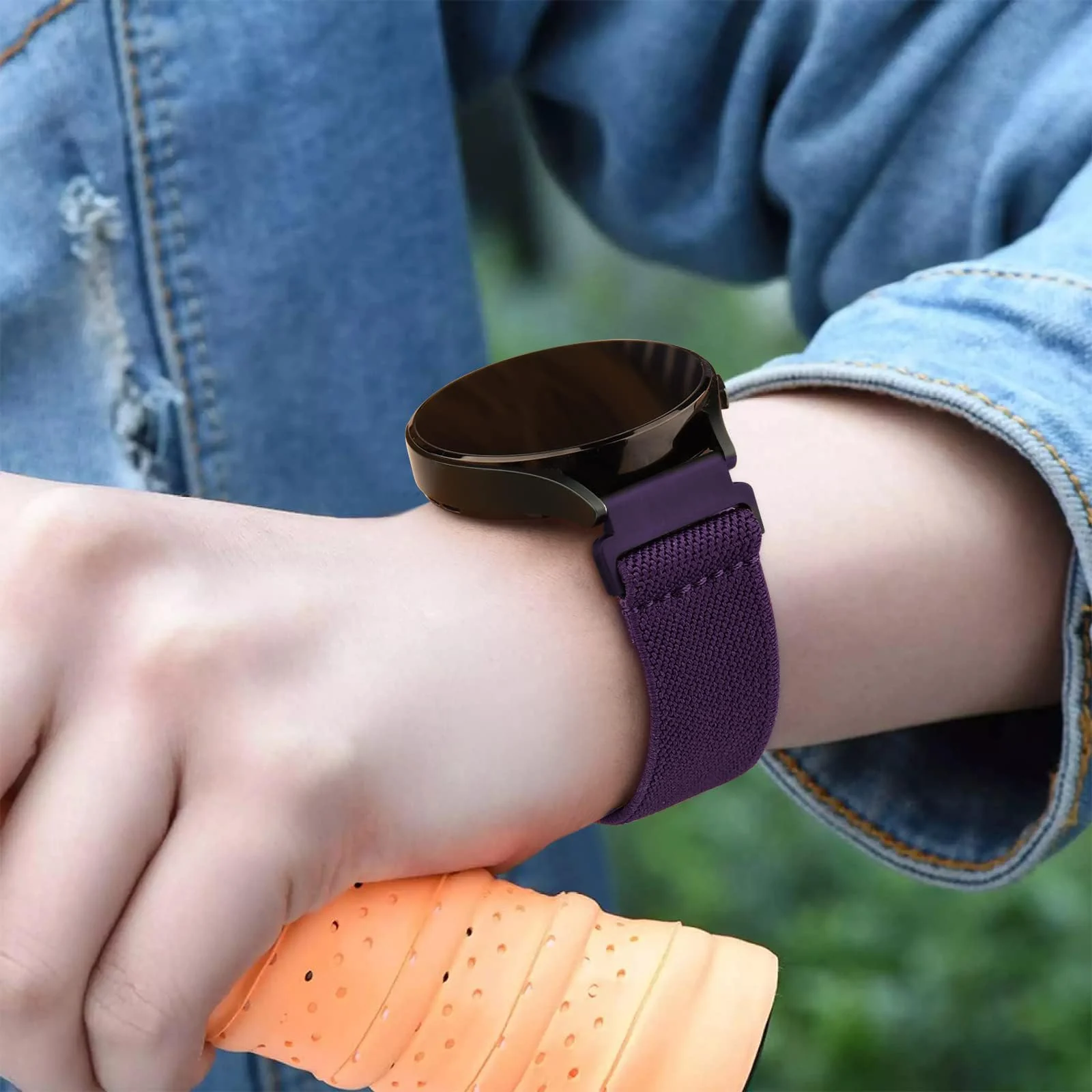 DL3 Mobilak Strap Nylon Loop 22MM Band For Xiaomi Redmi Watch 5 Active/5 Lite/Samsung Galaxy Watch 3 45mm/Watch 46mm/Gear S3/For Huawei watch GT5 GT4 GT3 GT2 GT 46MM/GT2E/GT2 Pro/GT 3 Pro/GT5 Pro - Deep Purple