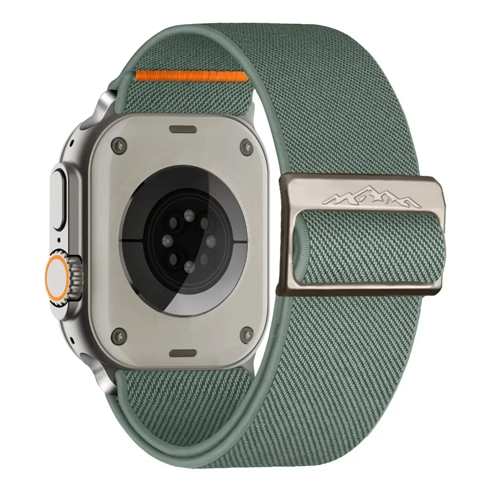 DL3 Mobilak Solo Loop Nylon Band Compatible with Apple Watch Ultra 2/Ultra Band 49mm 45mm 46mm 44mm 42mm for Men Women, Soft Fabric Braided Elastic Sport Strap for iWatch Series SE 10/9/8/7/6/5/4 - Pine Green