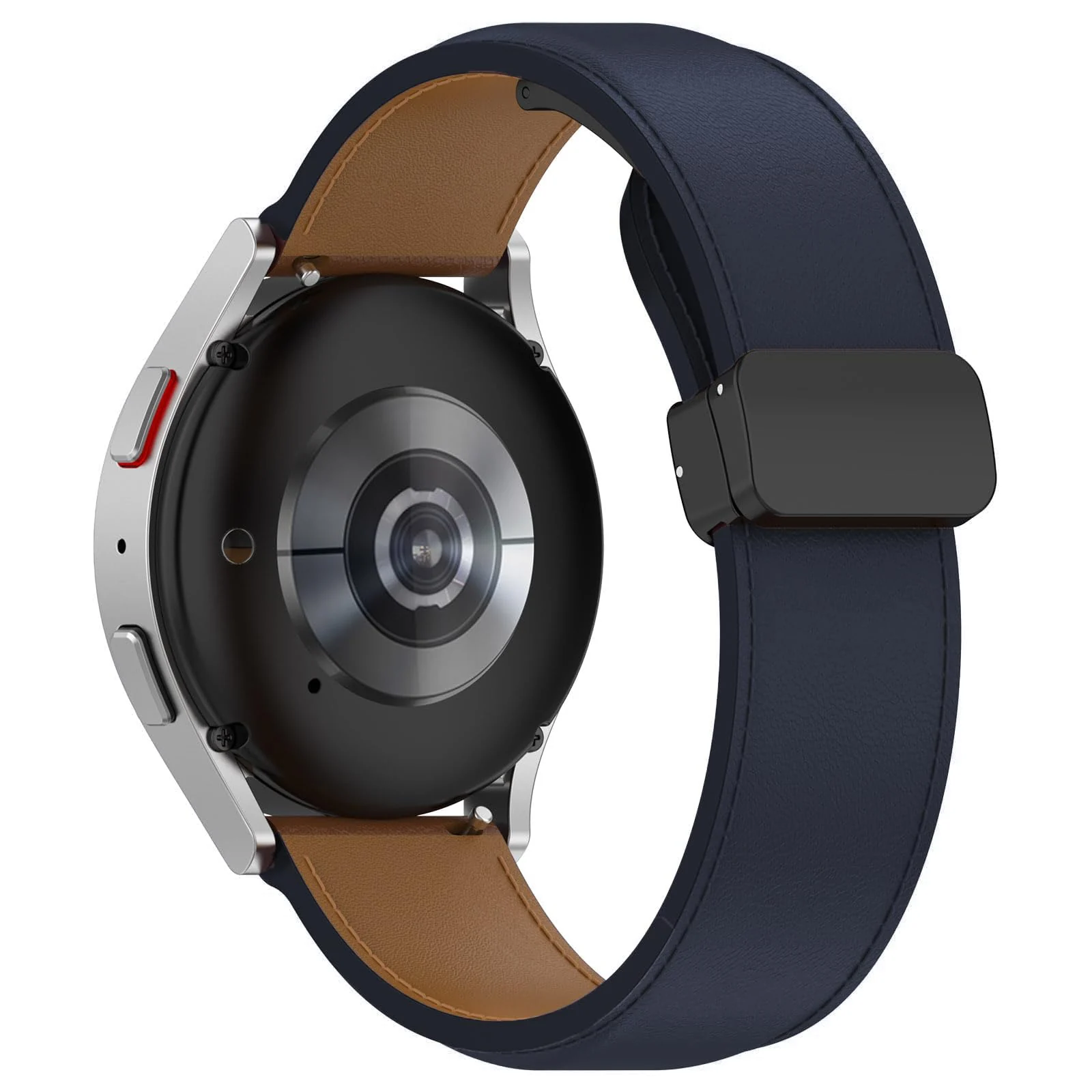 DL3 Mobilak Leather Bands 22MM Compatible with Samsung Galaxy Watch3 45mm/Galaxy 46mm/Gear S3, Leather Magnetic Buckle Design Strap Compatible with Huawei Watch GT4 GT3 46MM/GT2E/GT2 - Dark Blue