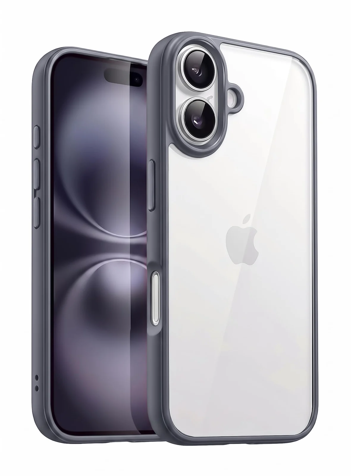 DL3 Mobilak Clear PC and TPU Protective Case for iPhone 17 6.3-Inch with Military-Grade Protection and Anti-Yellowing Design - Gray