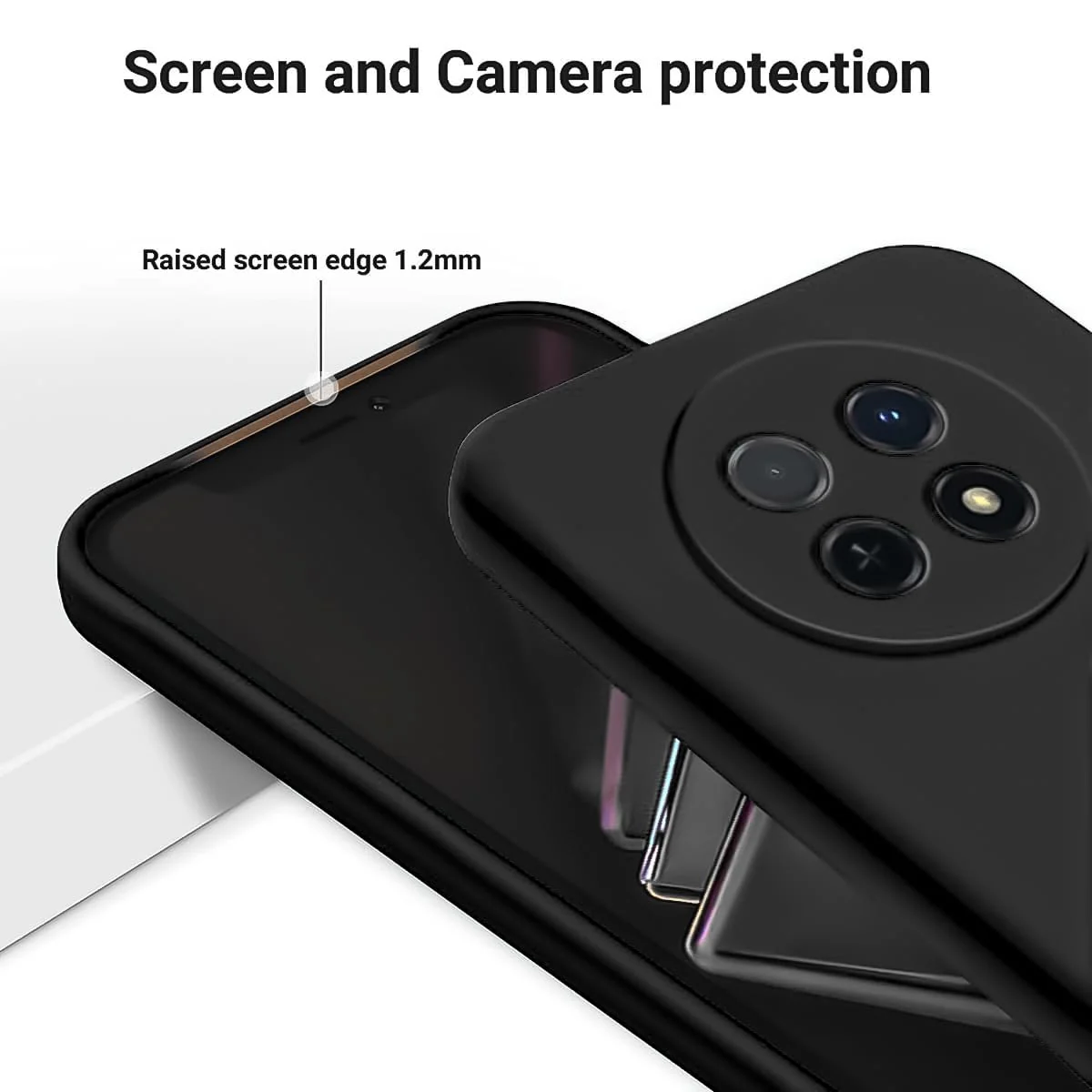 DL3 Mobilak Soft Silicone Protective Case for Huawei Nova Y91 4G / Huawei Enjoy 60X 4G with Microfiber Lining and Shockproof Design - Black