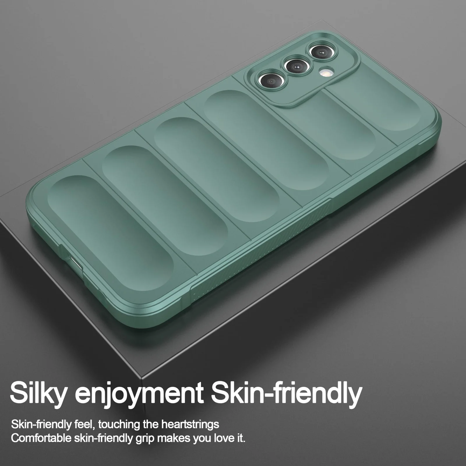 DL3 Mobilak Soft Silicone Protective Case for Samsung Galaxy A15 with Camera Protection and Shockproof Design - Green