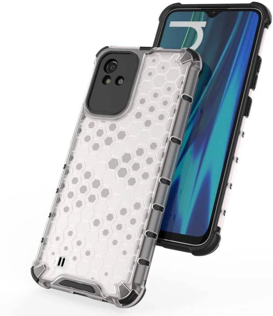 DL3 Mobilak Honeycomb Protective Case for realme C30 / realme Narzo 50i, Shock-absorbing protection, Transparent design, Slim, lightweight profile - Clear