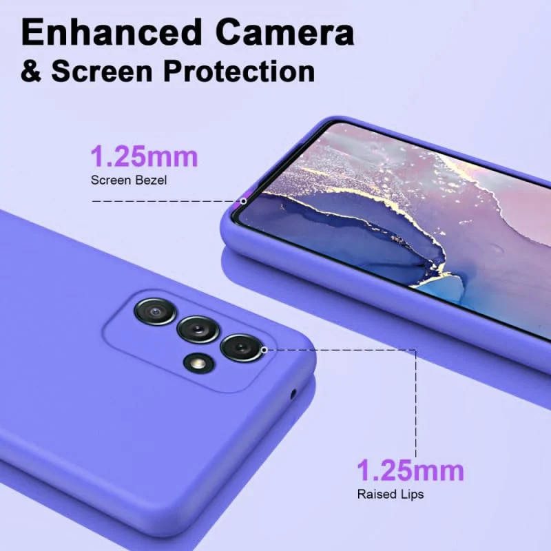DL3 Mobilak Samsung Galaxy A34 4G / 5G Case, Soft Flexible Silicone Gel Rubber Bumper Cover, Full Body Shockproof Protective Phone Case - Purple