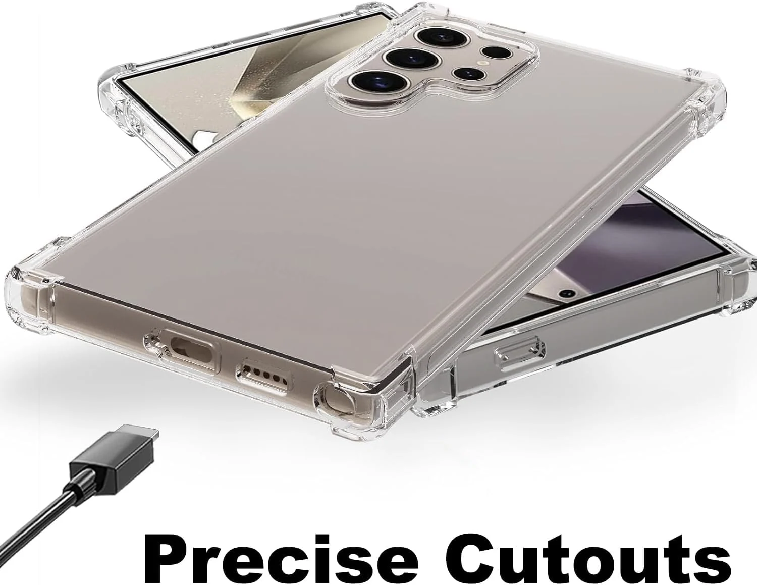 DL3 Mobilak Case Compatible with Samsung Galaxy S24 Ultra 5G, Cover Silicone TPU Gorilla Anti-shock Shockproof Corners - Clear