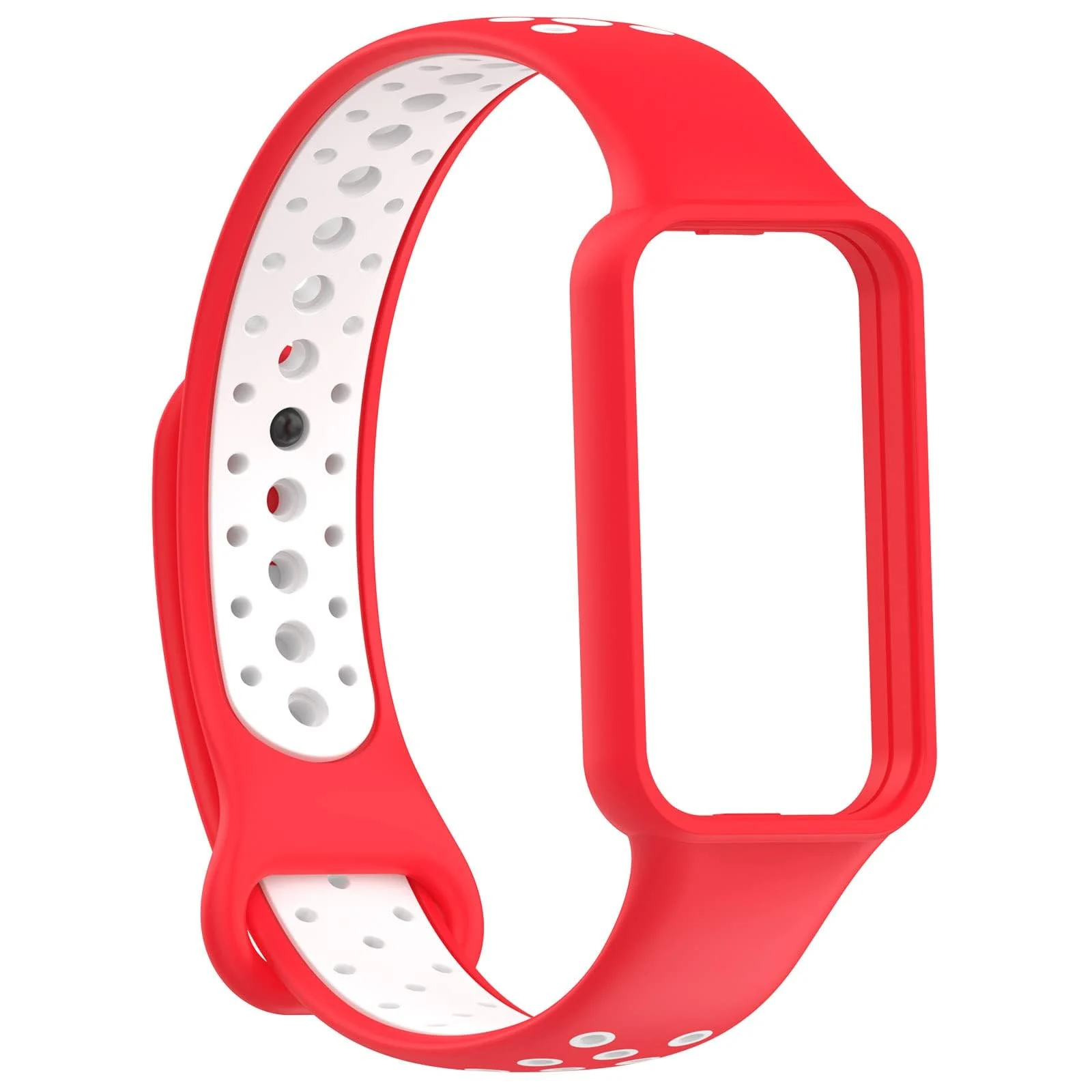 DL3 Mobilak Smart Watch Strap for Xiaomi Redmi Band 2, Sport Silicone Watch Band Wrist Strap, Replacement Bracelet Wristband Wrist Strap for Xiaomi Redmi Smart Band2 Accessories - Red White