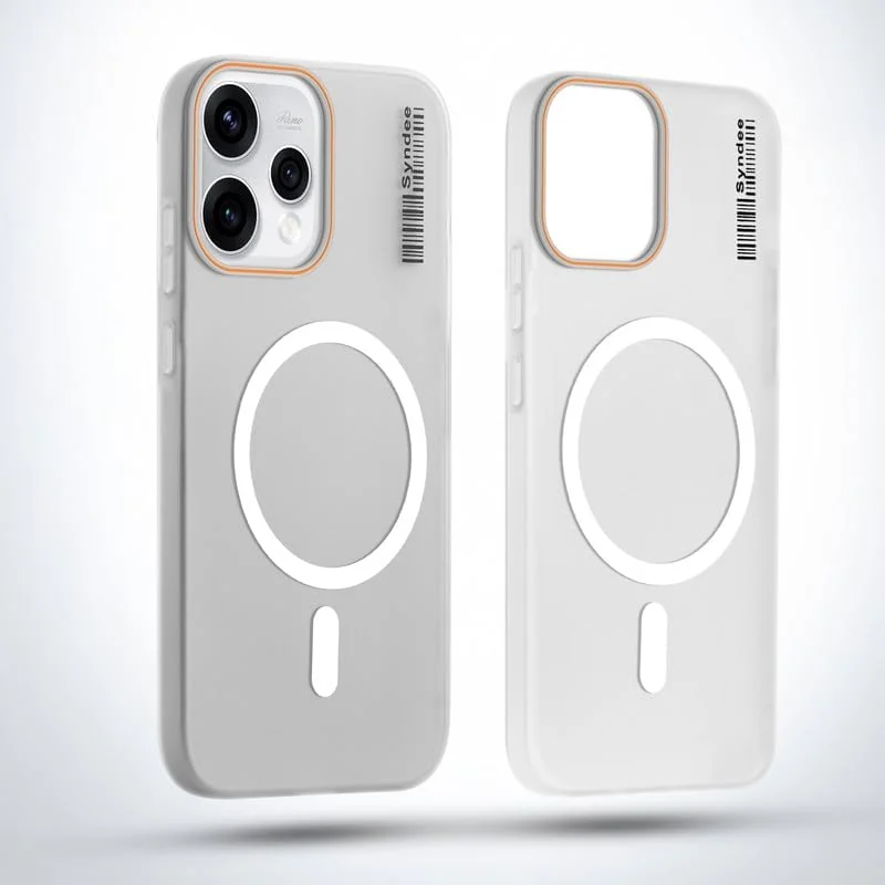 DL3 Mobilak Translucent Matte Case for OPPO Reno 15 5G (OPPO Reno15), Compatible with MagSafe accessories, Shock-absorbing protection, Integrated ring holder - Clear
