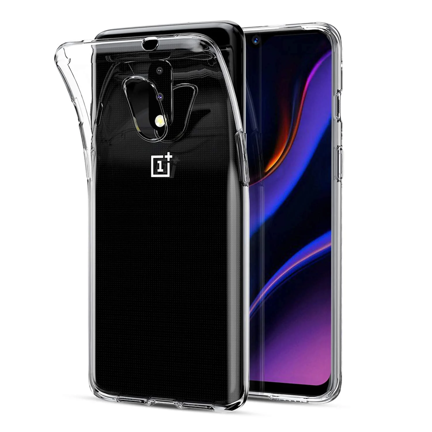 DL3 Mobilak Case Compatible with OnePlus 7 / OnePlus 6T Case Crystal Soft TPU Gel Case Flexible Silicone Anti-Scratch Camera Protection TPU Cover - Clear