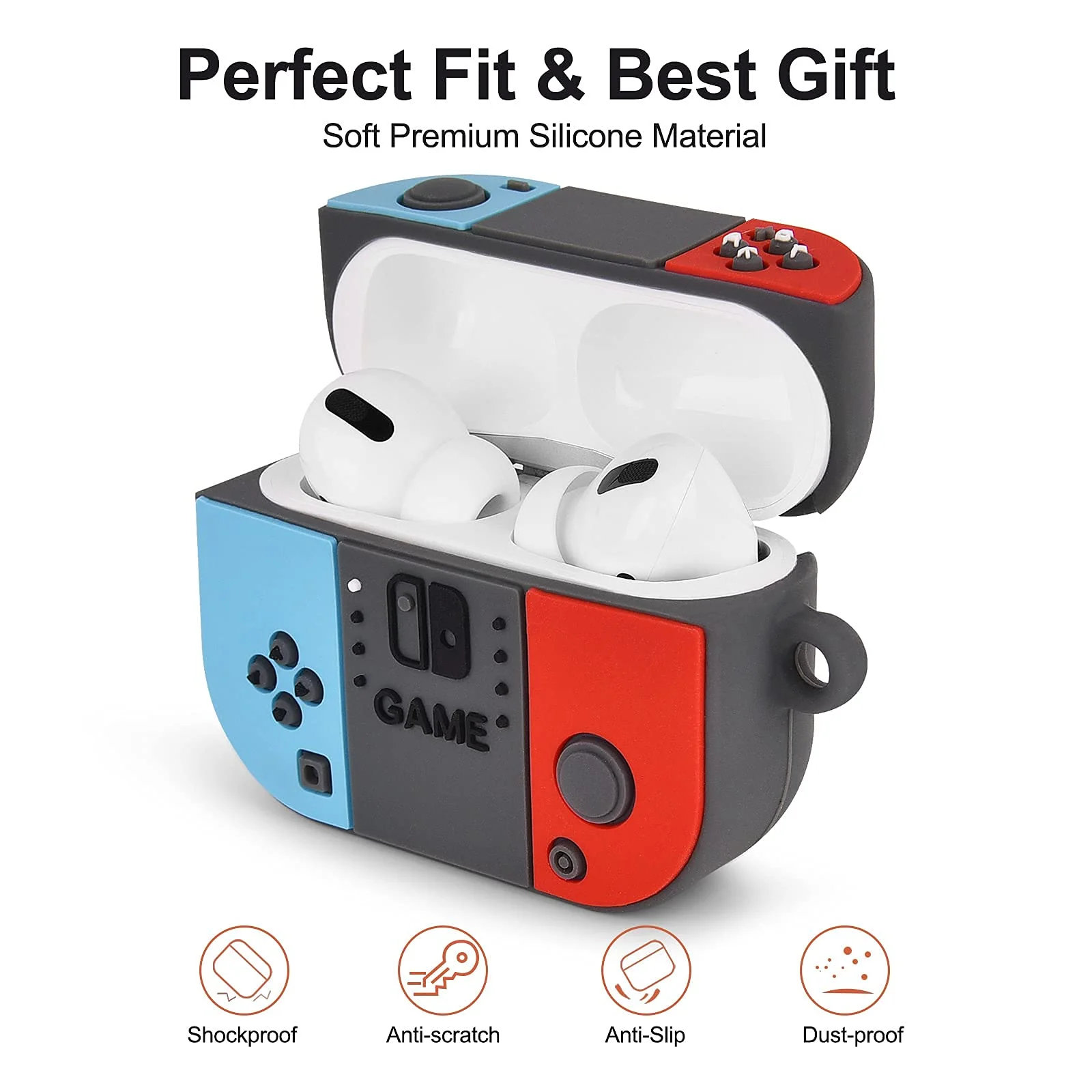 DL3 Mobilak Case Compatible with AirPods Pro Soft Silicone Shockproof Cover Compatible with AirPods Pro, New 3D Cute Cartoon Creative Fun Case Skin with Keychain Design - Style 9