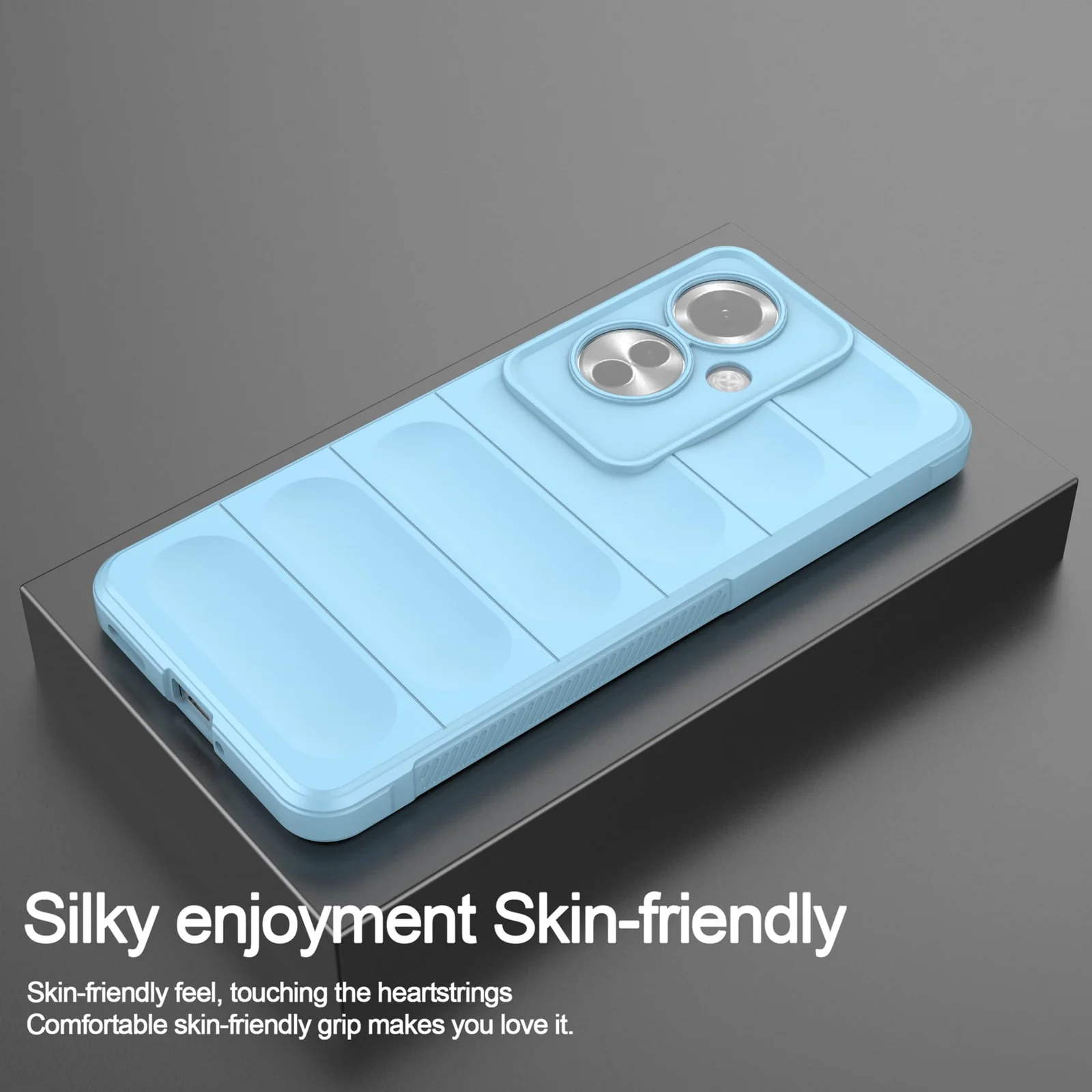 DL3 Mobilak Silicone Case for OPPO Reno 11F/Reno11 F 5G Heavy Duty Protective [Slim Fit] Shockproof Soft Flexible Protective Design Shock-Absorption TPU Cover With Camera Protection - Light Blue