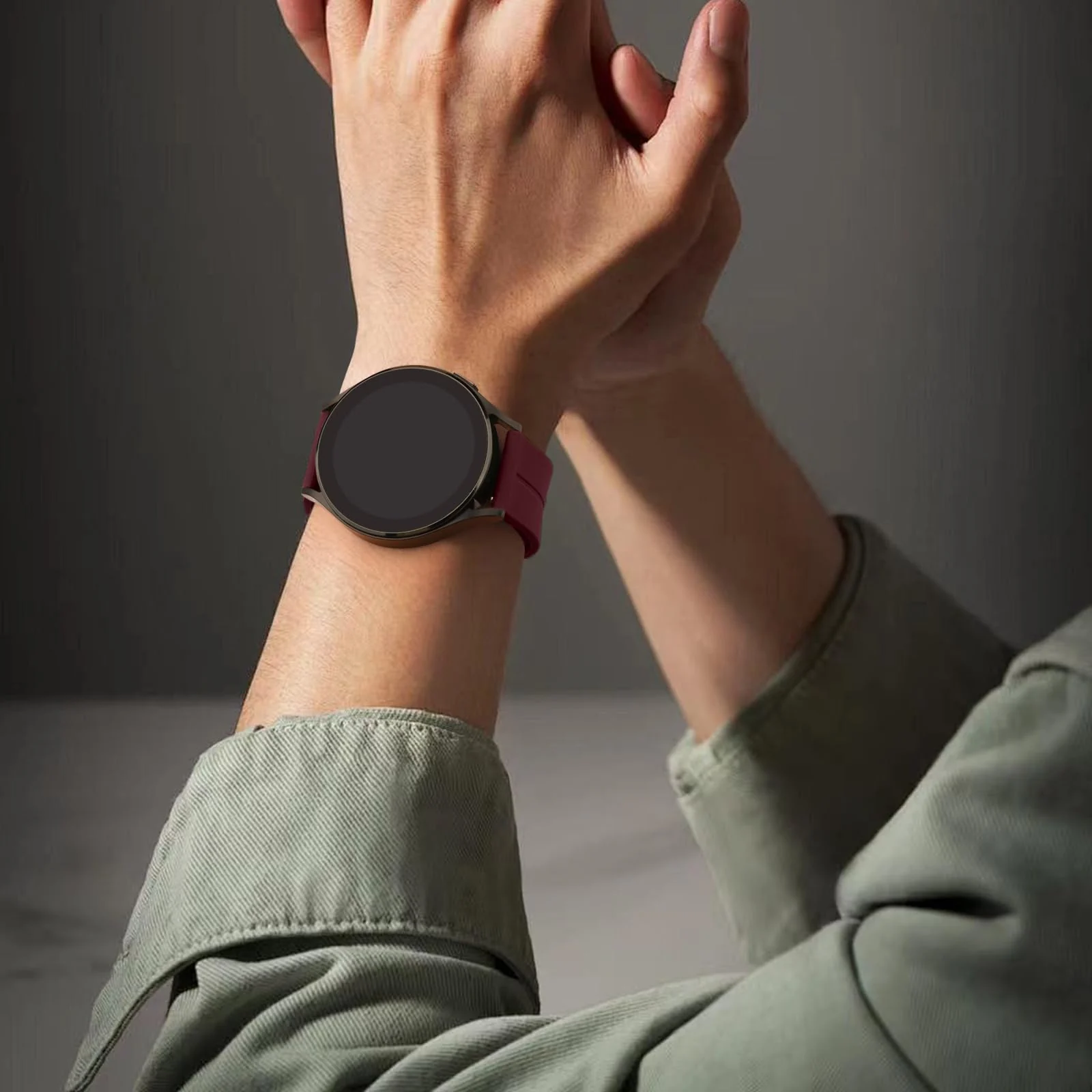 DL3 Mobilak 22MM Silicone Band Magnetic Clasp Strap For Xiaomi Redmi Watch 5 Active/5 Lite/Samsung Galaxy Watch 46mm/Watch 3 45mm/Gear S3/Huawei watch (GT6 GT5 GT4 GT3 GT2 GT 46MM)/GT6 Pro/Amazfit GTR4 - Black