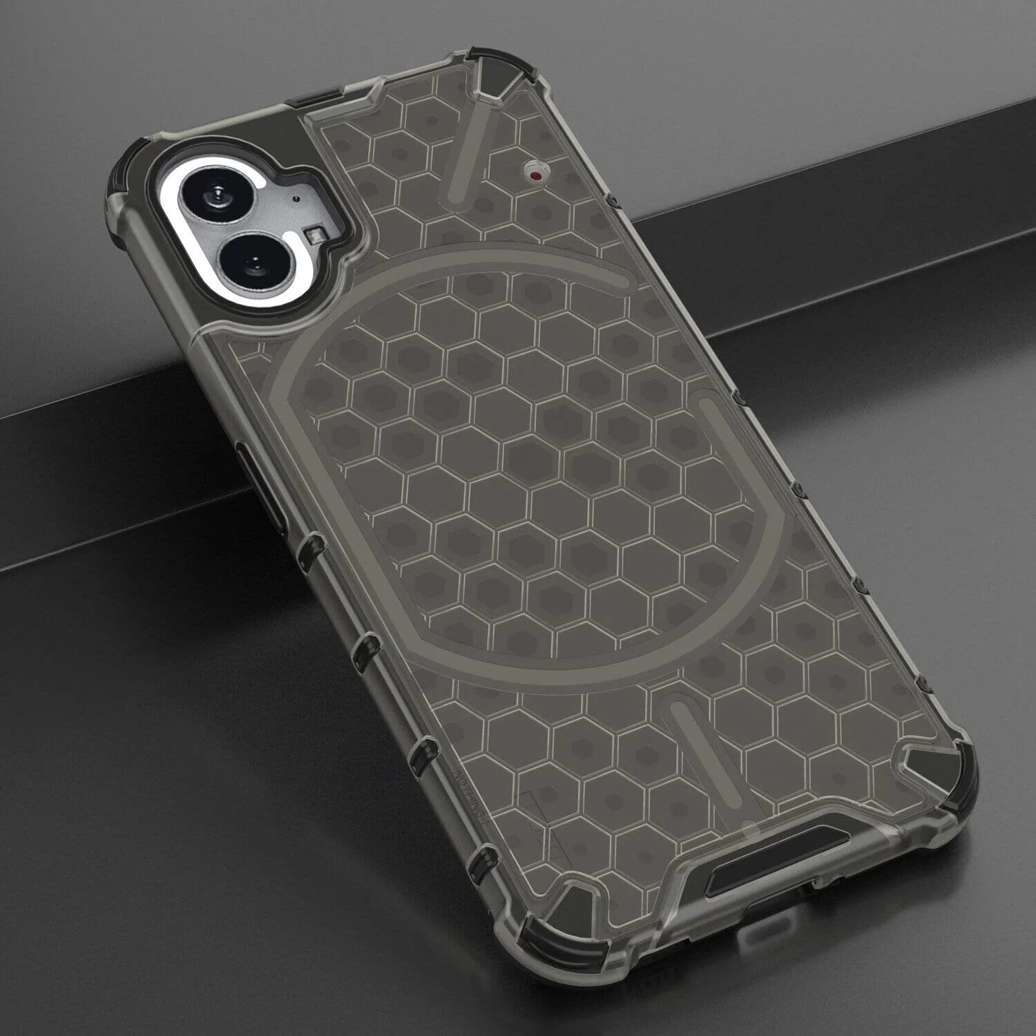 DL3 Mobilak Case For Nothing Phone (1), [Honeycomb Design] Drop Protection, Ultra Thin TPU + PC Transparent Silicone Protective Case, Shockproof Cover - Black