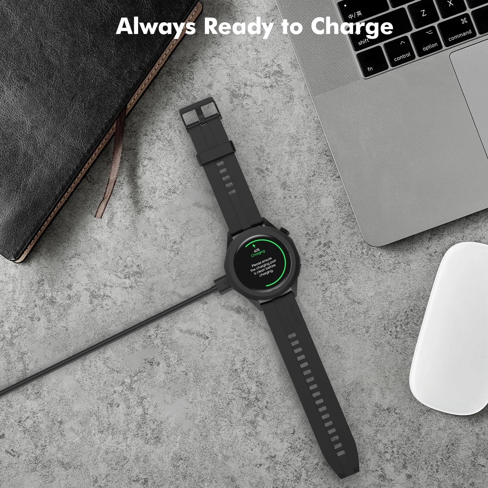 DL3 Mobilak Magnetic Charger Compatible with Huawei Watch GT5/GT4/GT3/GT3 Pro/GT3 SE/GT2 Pro/Watch 4/4 Pro/Watch3/3 Pro/GT Runner, Portable Charger Dock with a Separate 100 cm Charging Cable Cord - Black