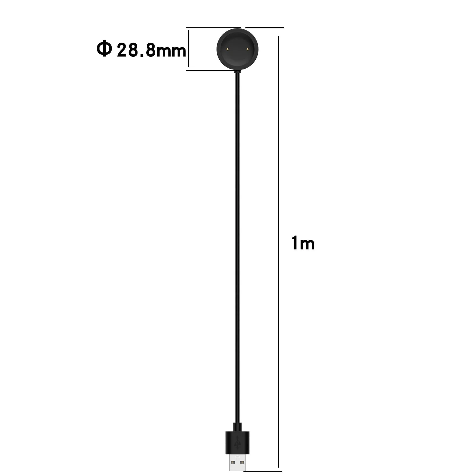 DL3 Mobilak Compatible with Mibro X1/Mibro Color/Mibro Lite Charger Charging Cable Cord Dock, 3.3FT/1m Replacement Charging Cradle Adapter Dock for Mibro X1/Color/Lite Smartwatch - Black