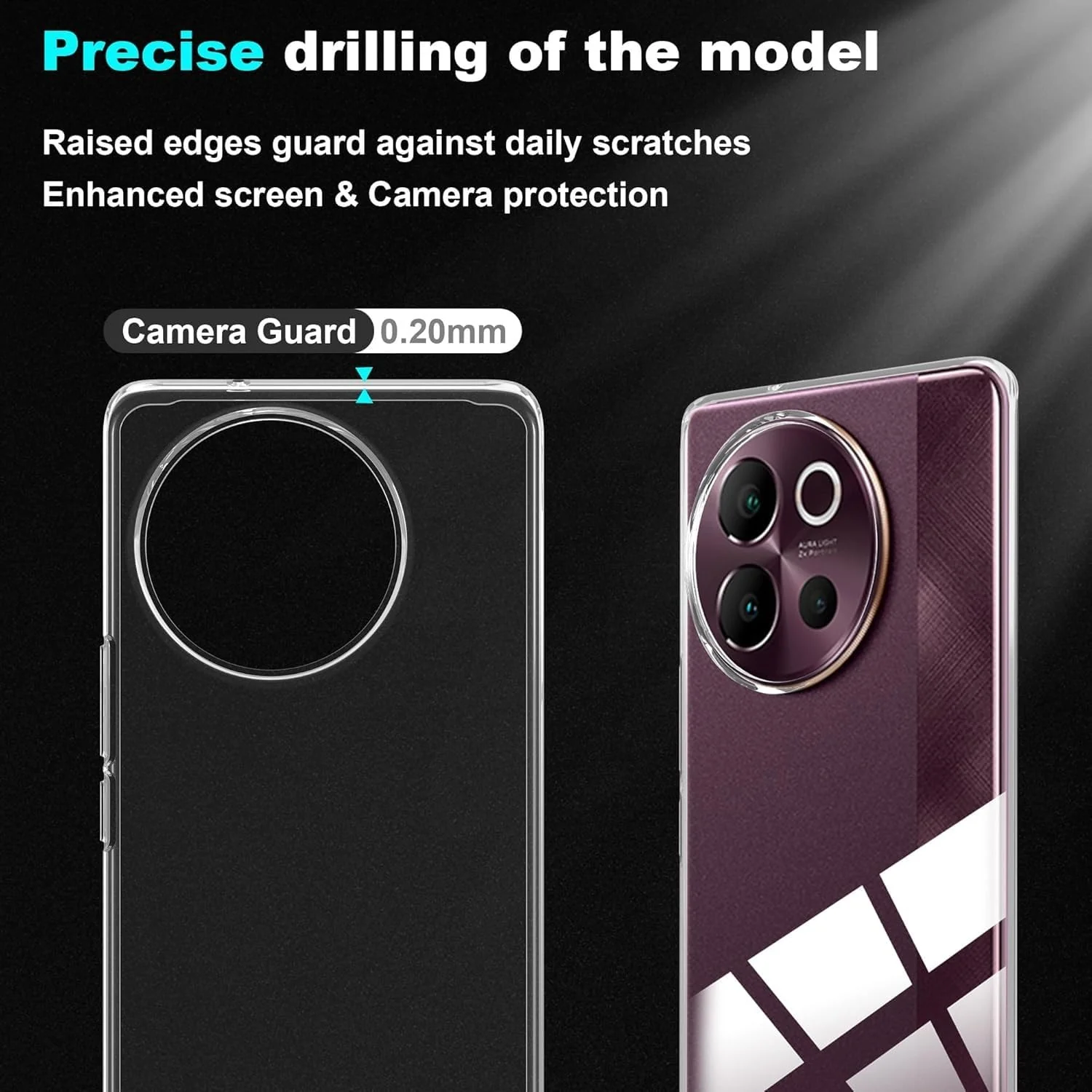 DL3 Mobilak Protective Case Compatible with vivo V40 Lite 4G/5G Cover, Mobile Phone Case Thin Soft Silicone Anti-Yellow Protective Case - Clear