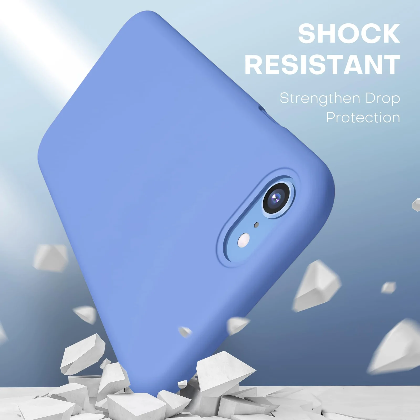 DL3 Mobilak Liquid Silicone Case for iPhone 6 / 6S, Shock-absorbing protection, Scratch-resistant surface, Soft microfiber lining - Light Blue