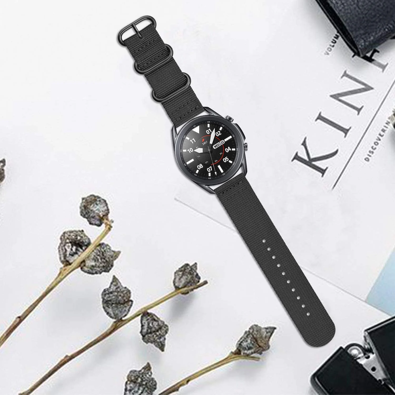DL3 Mobilak Nylon Band Compatible with Xiaomi Redmi Watch 5 Active/Redmi Watch 5 Lite, 22mm Metal Buckle Sports Watch Strap Men Women Replacement Strap - A-black