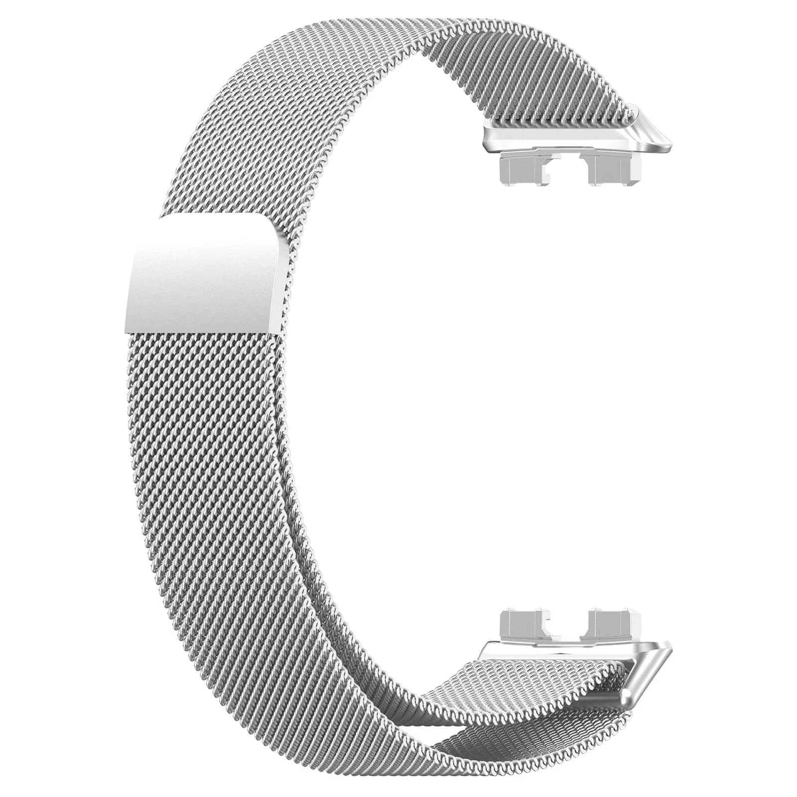 DL3 Mobilak Replacement Band for Huawei Band 8 Replacement Strap Magnetic Metal Stainless Steel Replacement Strap for Men and Women Huawei Band 8 - Silver