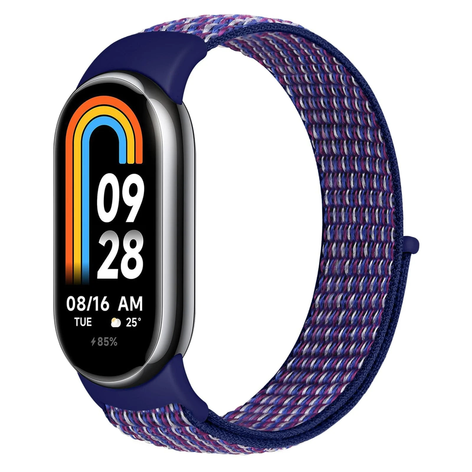 DL3 Mobilak Nylon Sport Band Compatible with Xiaomi Mi Band 10/9/8 for Women Men, Soft Adjustable Breathable Sport Loop Watch Strap Replacement Wristband for Xiaomi Smart Band 8/9/10 - Indigo