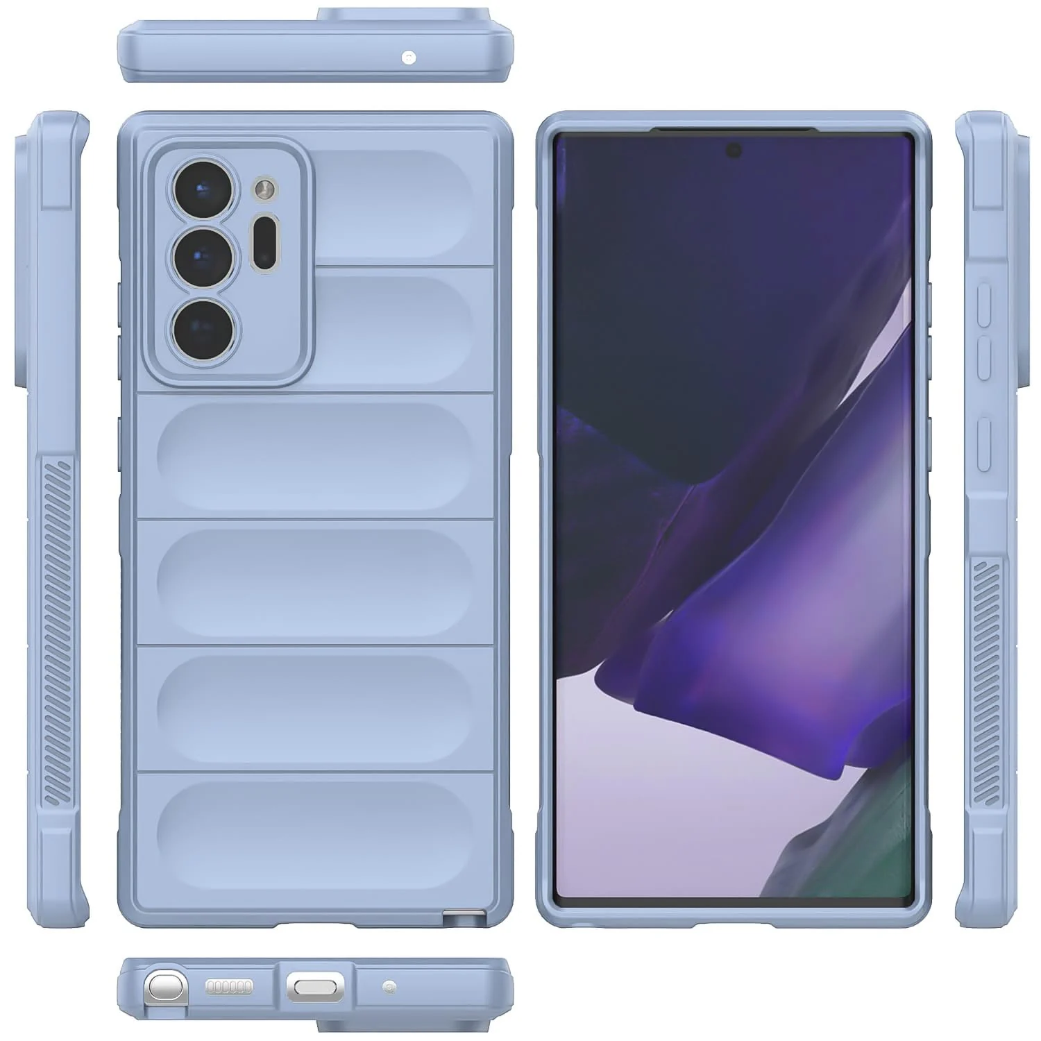DL3 Mobilak Flexible Silicone and TPU Protective Case with Camera Protection for Samsung Galaxy Note 20 Ultra - Baby Blue
