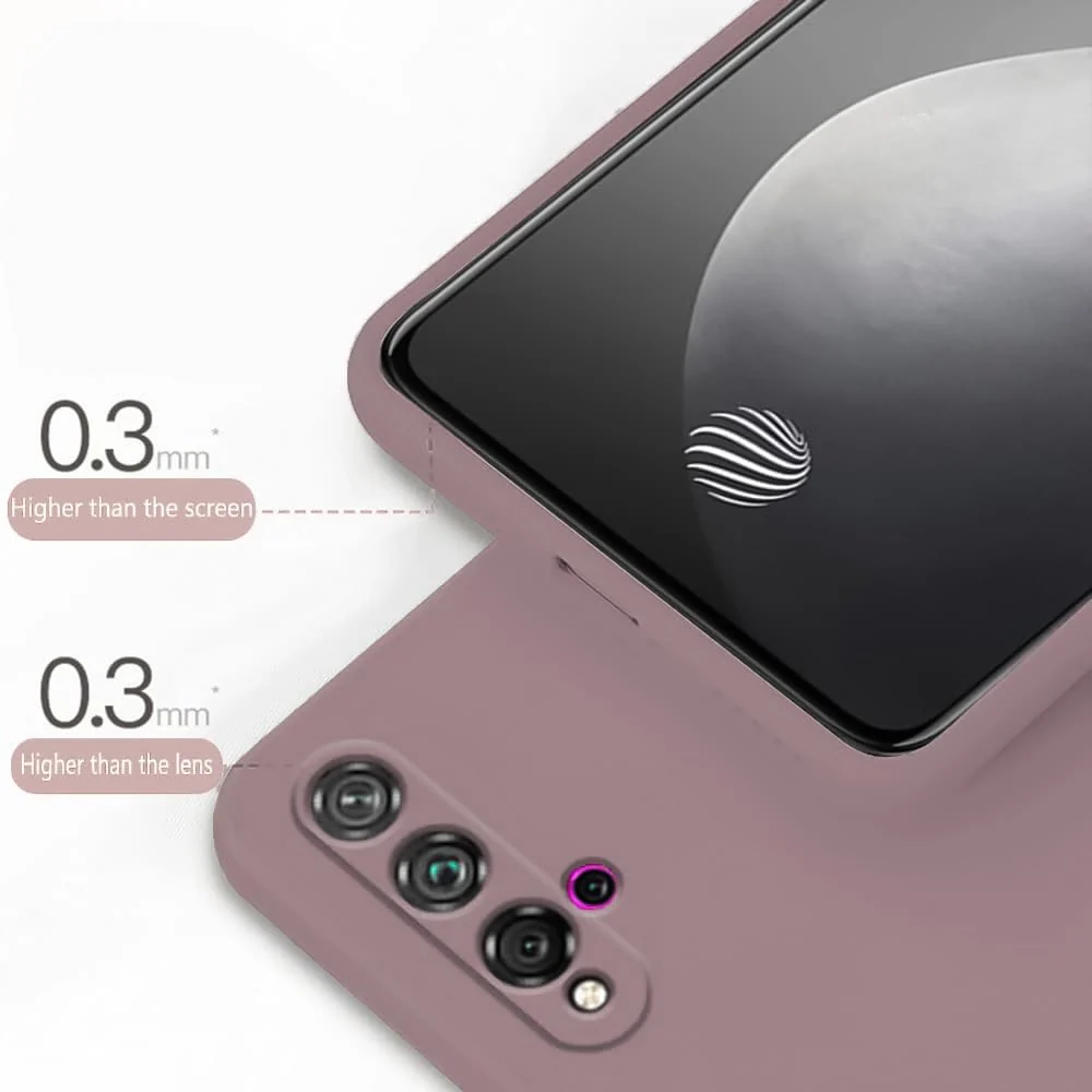 DL3 Mobilak Liquid Silicone Case for Huawei nova 5T, Shock-absorbing protection, Scratch-resistant surface, Soft microfiber lining - Cashmere