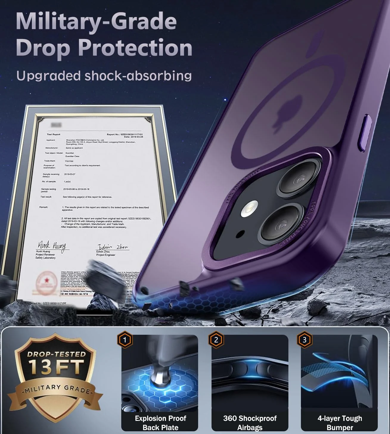 DL3 MOBILAK Protective Phone Case for Apple iPhone 11 - Purple