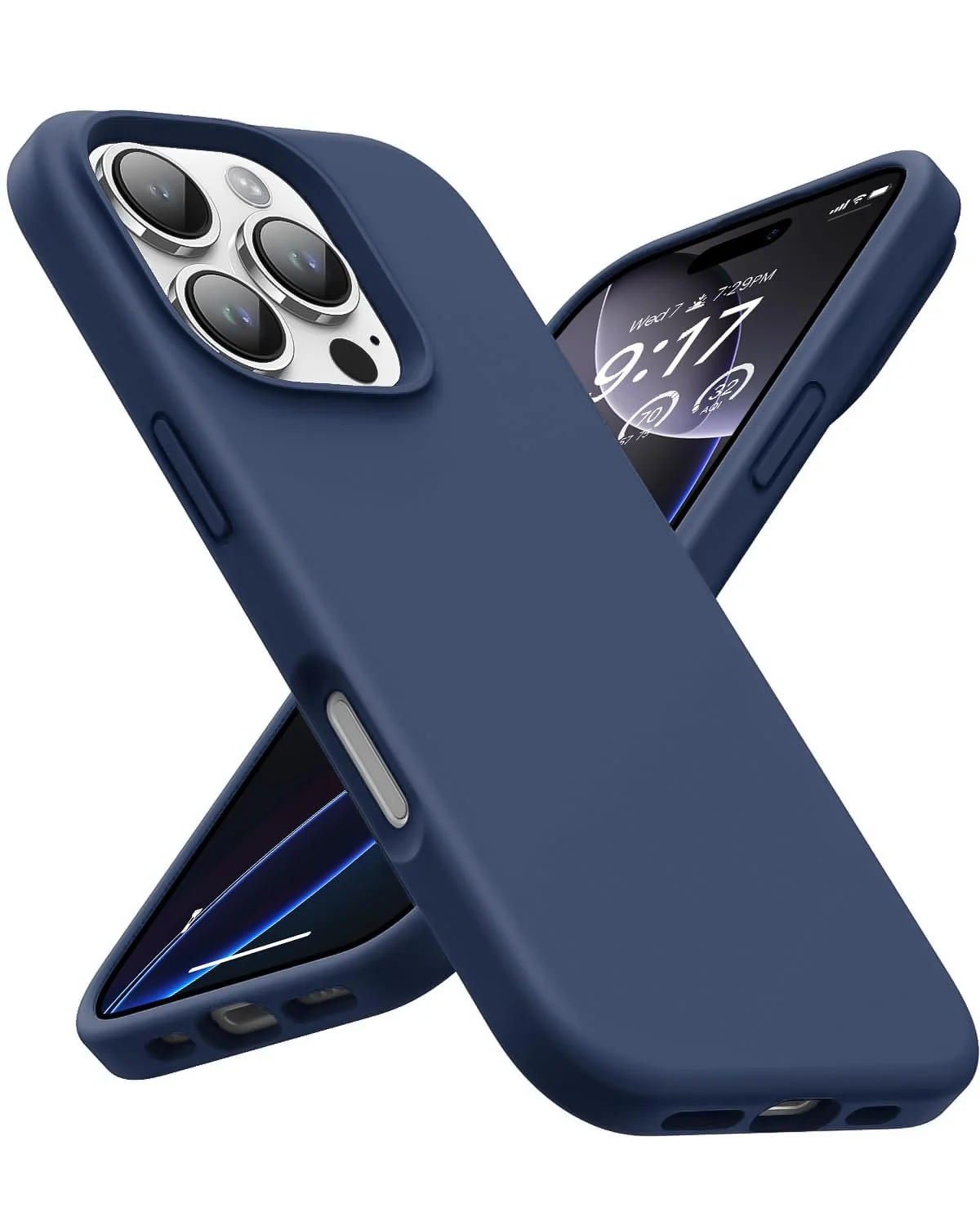DL3 Mobilak Liquid Silicone Case for iPhone 16 Pro 6.3-inch, Supports wireless charging, Shock-absorbing protection, Scratch-resistant surface - Blue 2