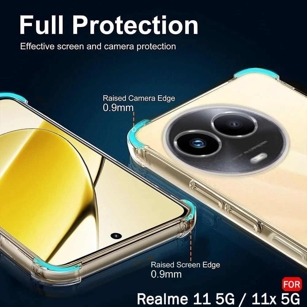 DL3 Mobilak Clear TPU Case for OPPO realme 11 5G, Camera protection, Shock-absorbing protection, Scratch-resistant surface - Clear