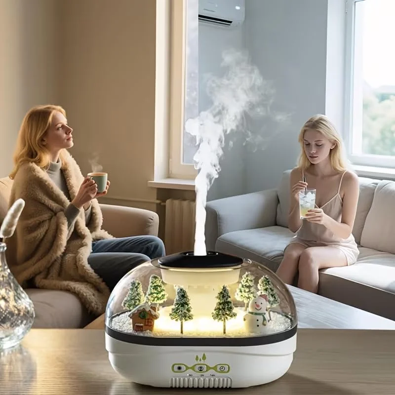 MOBIGON Raindrop Aroma Diffuser 400ML Humidifier | Quiet operation, 2/4H Timer, Warm Night Light, Fine Mist, Creative Micro Landscape Design, Auto Shut-Off for Office Home, Bedroom,Yoga,Meditation - Style-2