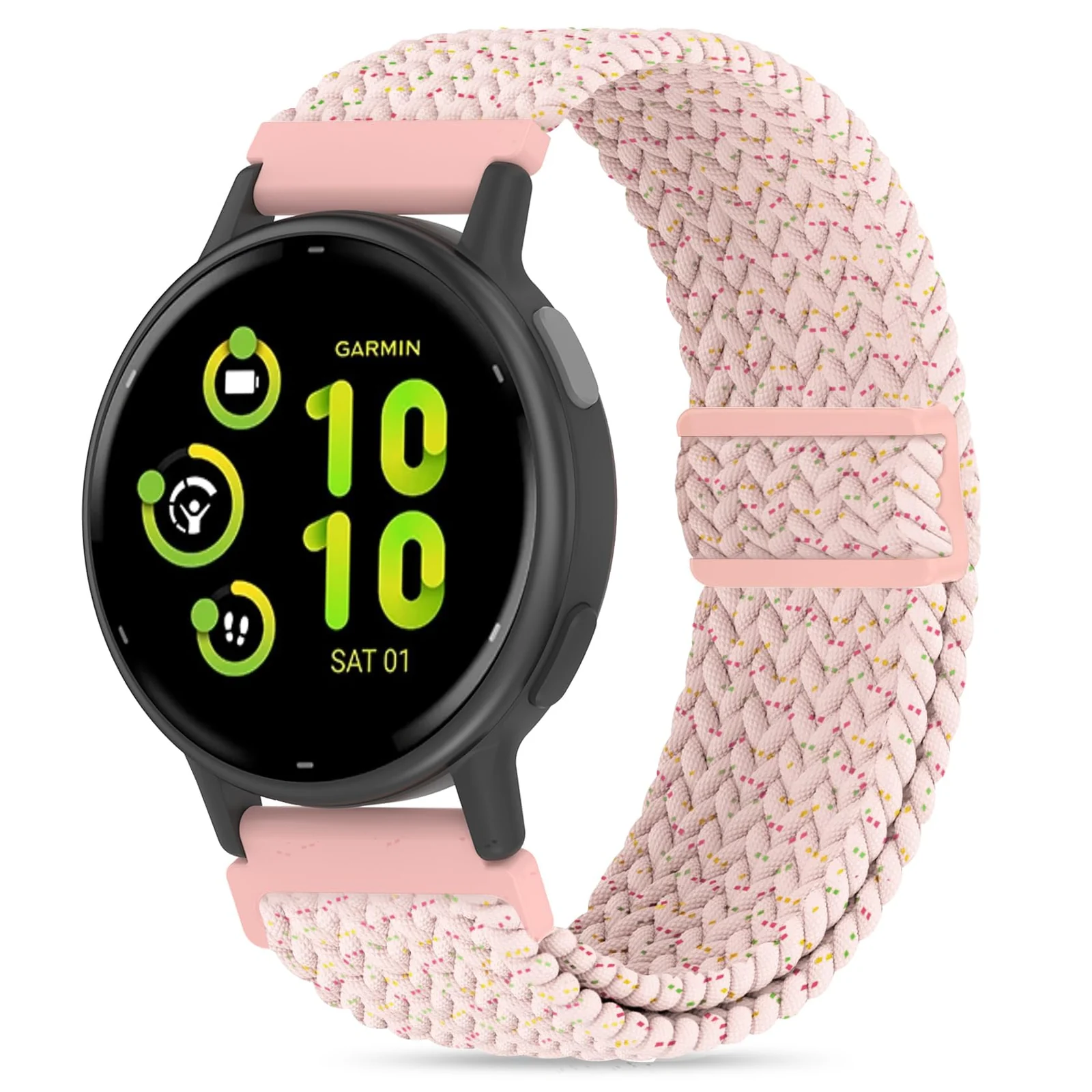 DL3 Mobilak 20mm Magnetic Band for Samsung Galaxy Watch 7/6/5/4/FE Band 40mm 44mm/Galaxy Watch 6/4 Classic Bands 47mm 43mm 46mm 42mm/Watch 5 pro 45mm/3 41mm/Active 2, Stretchy Braided Nylon Magnetic Sport Strap - A-spring Cherry