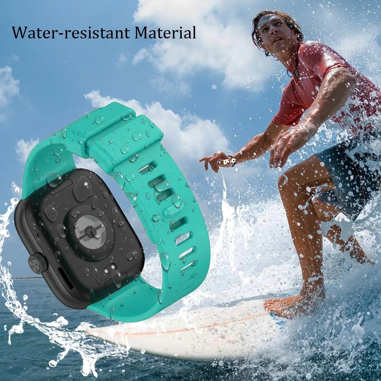 DL3 Mobilak Bracelet Compatible with Xiaomi Redmi Watch 6/5/4 / Xiaomi Smart Band 10 Pro/9 Pro/8 Pro, Soft TPU Replacement Strap Sports, Strap for Men and Women - Turquoise