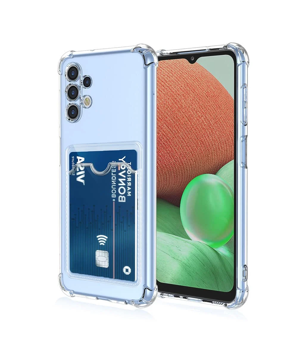 DL3 Mobilak Clear TPU Wallet Case with Card Slot and Camera Protection for Samsung Galaxy A13 LTE / A13 4G [Not fit A13 5G] - Transparent