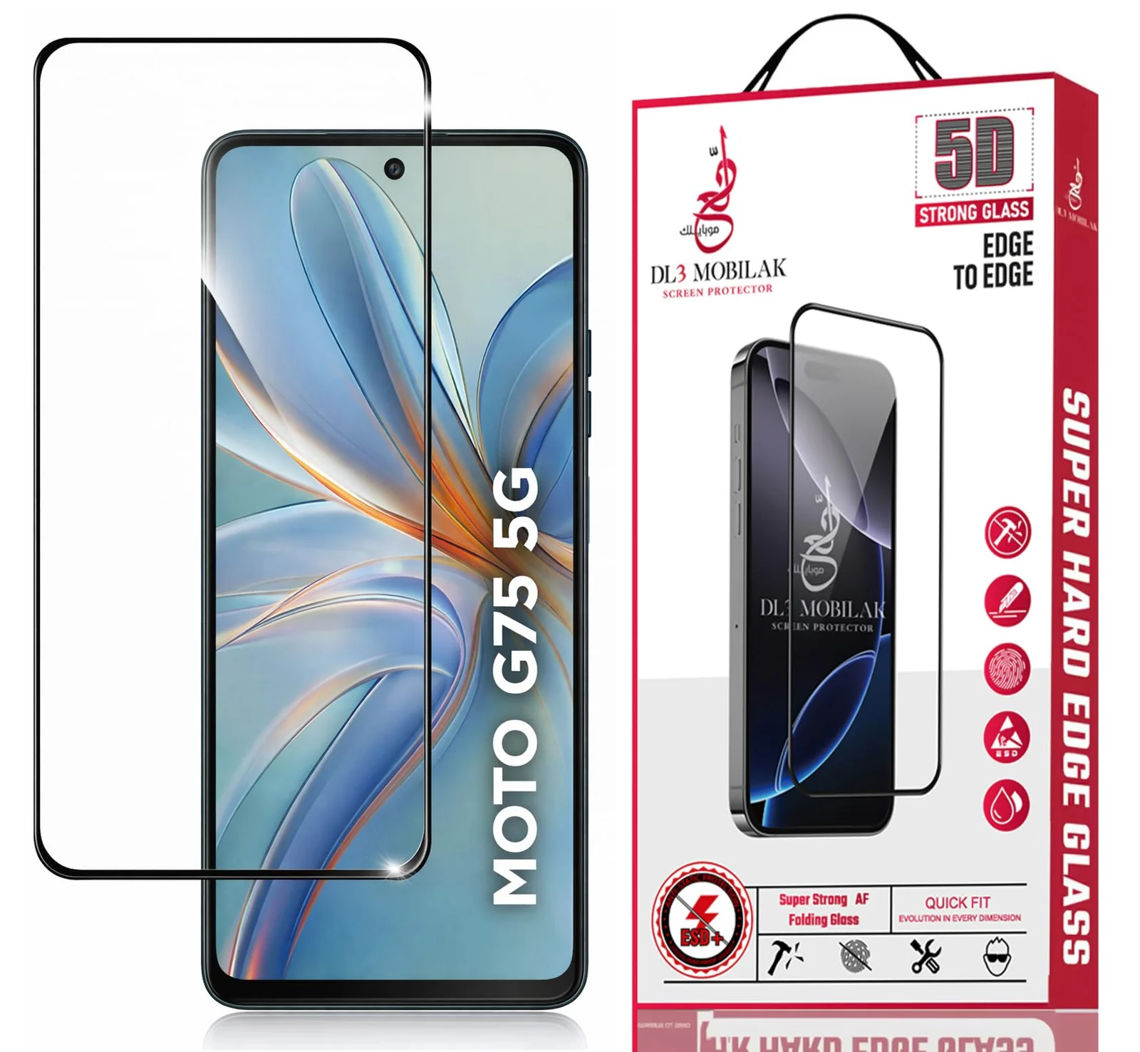 DL3 Mobilak for Motorola Moto G75 5G Tempered Glass Screen Protector, 9H Hardness Anti-Scratch Tempered Glass flim, Case Friendly, Anti-Scratch - Clear
