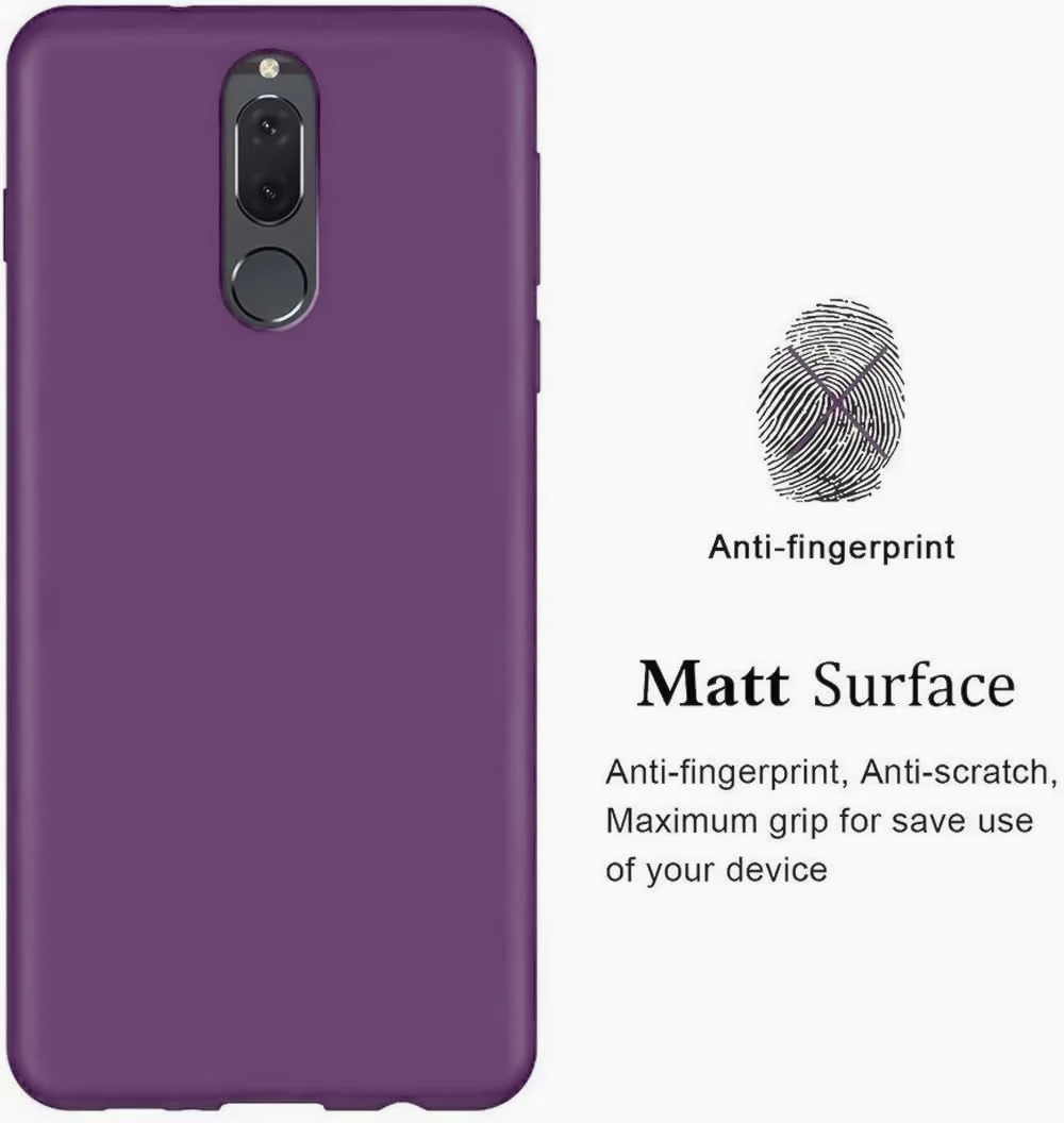 DL3 Mobilak Huawei Mate 10 Lite Case, Soft Flexible Silicone Gel Rubber Bumper Cover, Full Body Shockproof Protective Phone Case - Violet