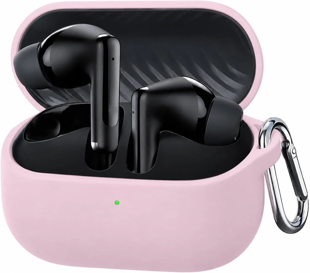 Oraimo SpaceBuds Neo OTW‑323 — DL3 Mobilak Compatible with Oraimo SpaceBuds Neo OTW‐323 Case Cover, Soft Silicone Shockproof Protective Case Wireless Earbuds with Carabiner, Front LED Visible