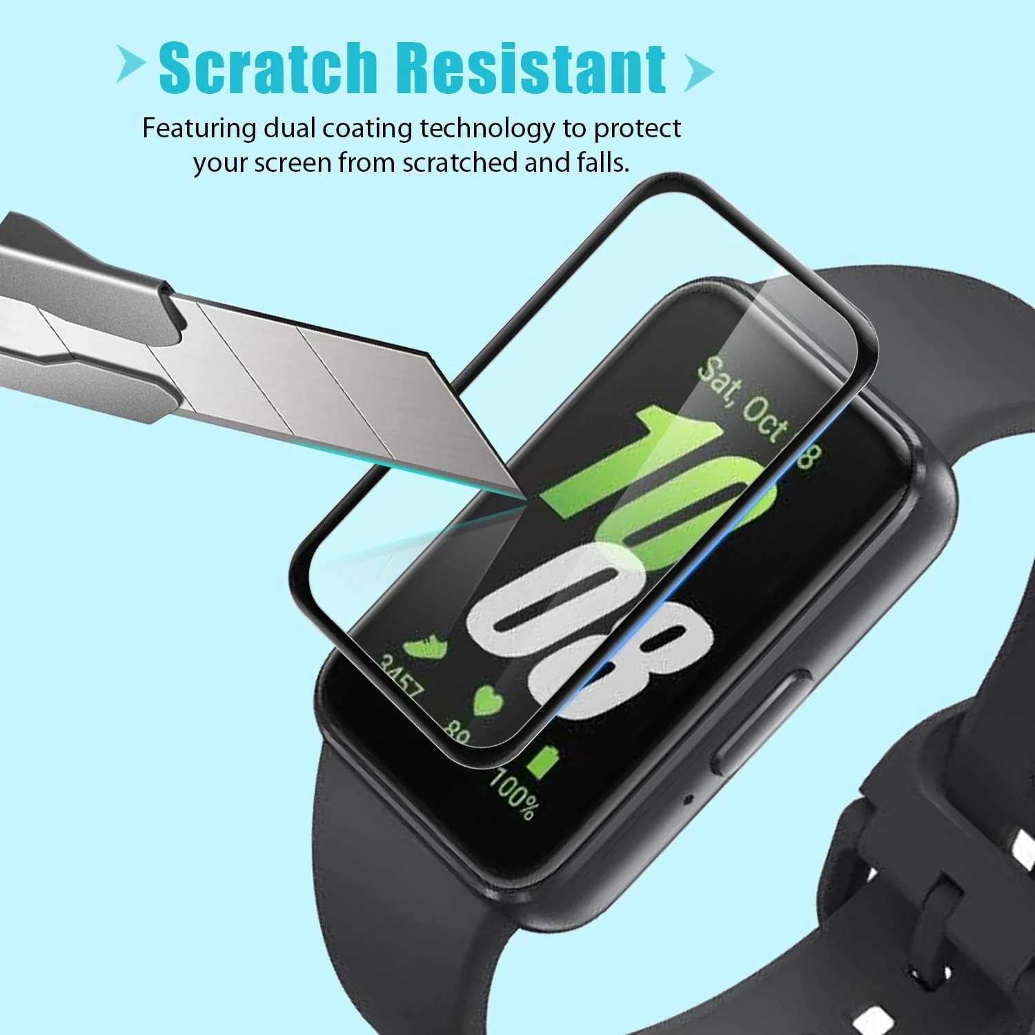 DL3 Mobilak Screen Protector For Samsung Galaxy Fit 3, 3D Curved Soft Edge Protective Film [Anti-Scratch] [Bubble Free] [Ultra Shatterproof] [High Sensitive] (Not Glass) - Black