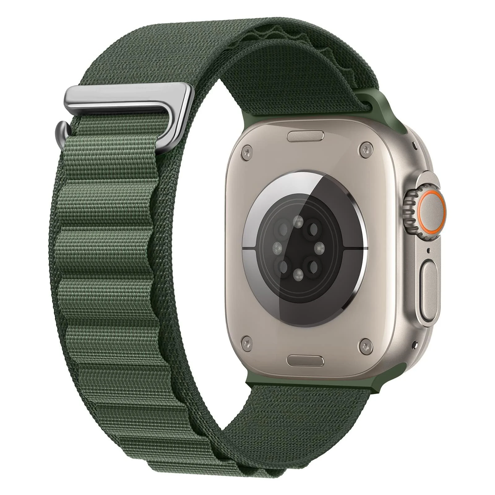 DL3 Mobilak Trail/Alpine Loop Nylon Band Compatible with Apple Watch Ultra 2/Ultra Band 49mm 45mm 44mm 42mm, Adjustable with Metal C-Hook Strap for iWatch Ultra Series 9/8/7/6/5/4/3/2/1/SE2/SE - Black