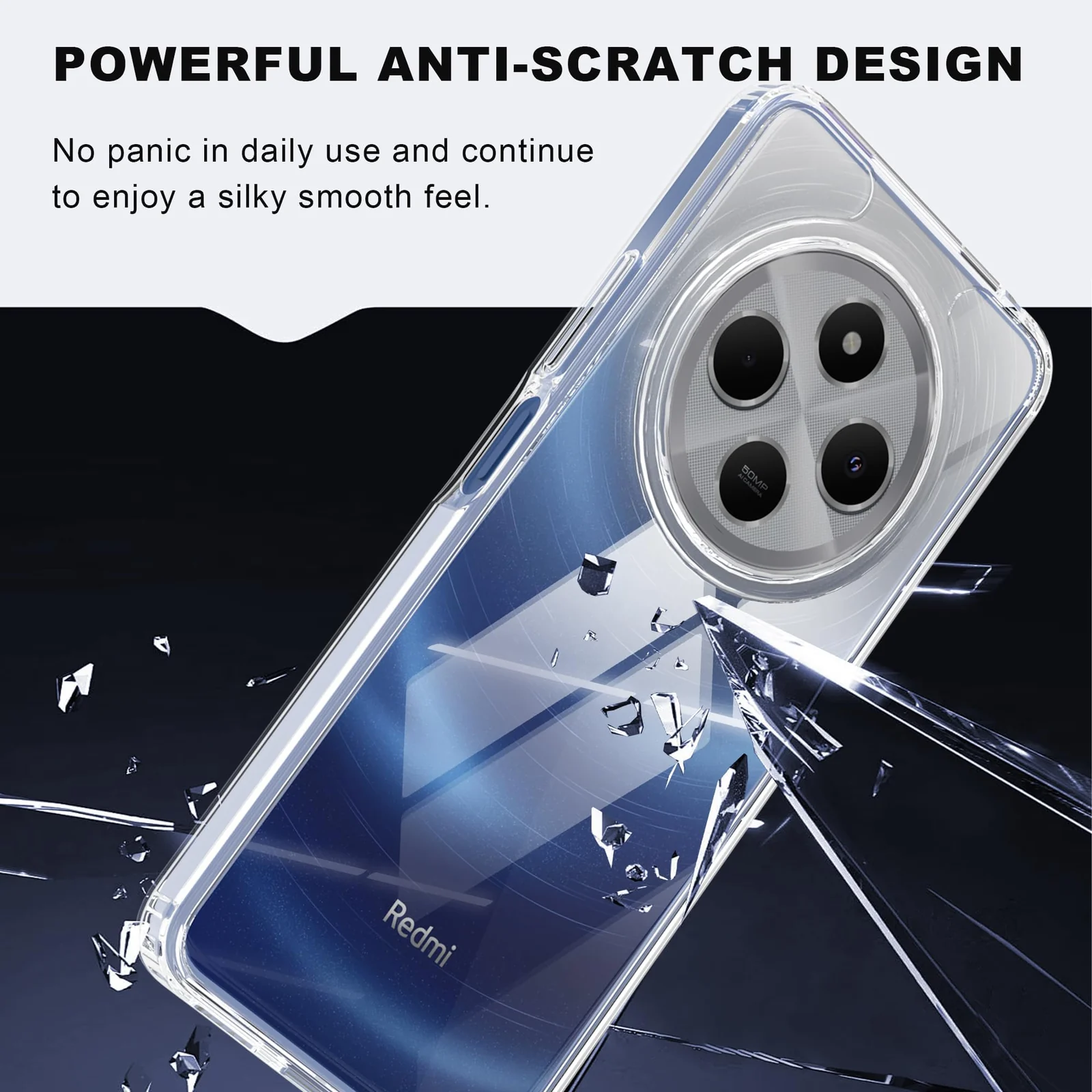 DL3 Mobilak Case Compatible with Xiaomi Redmi 14C 4G/Poco C75, Case Crystal Soft TPU Gel Case Flexible Silicone Anti-Scratch TPU Cover - Clear