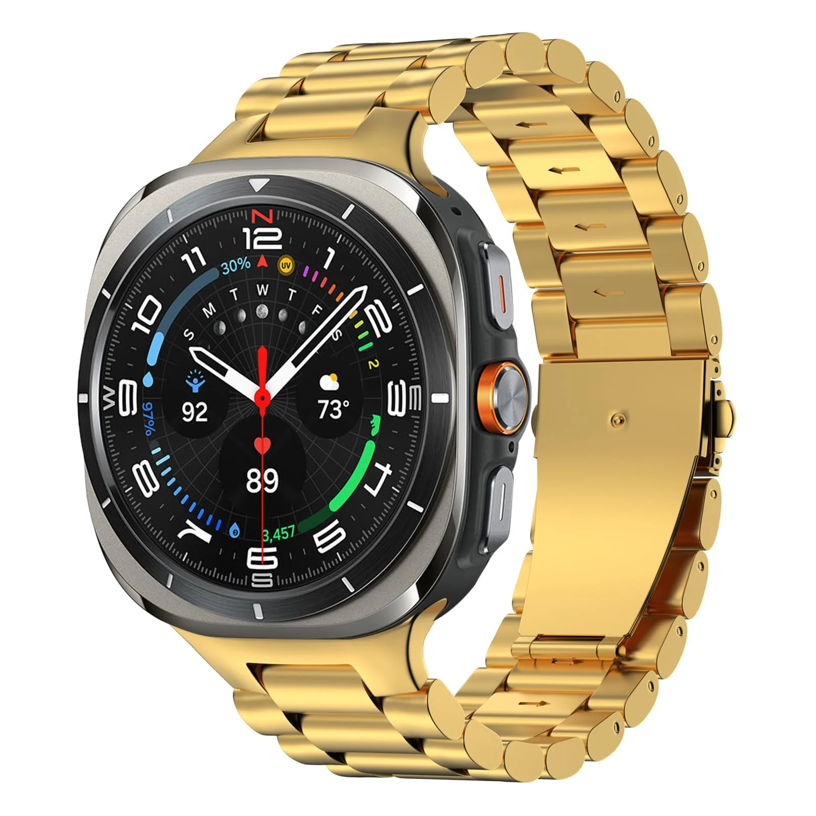 DL3 Mobilak Metal Straps Compatible with Samsung Galaxy Watch Ultra Strap 47mm, Stainless Steel Wristband Replacement Watch Strap Bands Accessories Bracelet for Galaxy Watch 7 Ultra