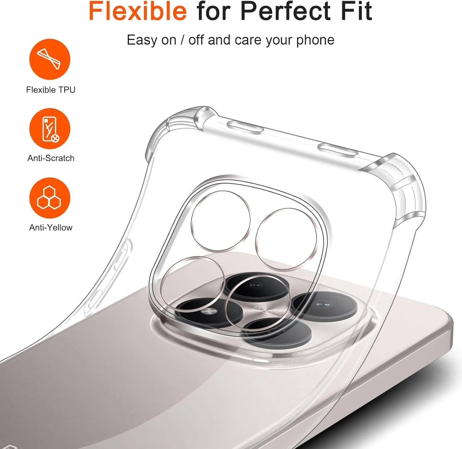DL3 Mobilak Clear TPU Protective Case for Xiaomi Redmi Note 15 Pro 5G (Not for Redmi Note 15 Pro 4G) with Camera Protection and Shockproof Design - Clear