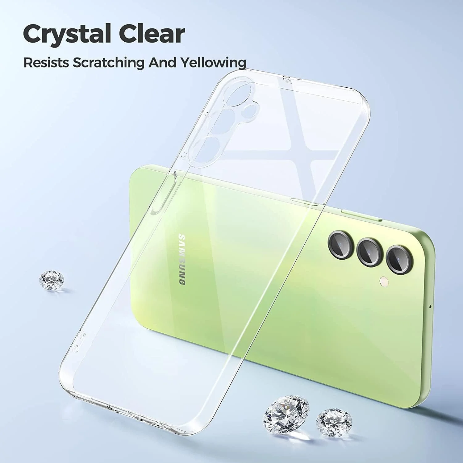 DL3 Mobilak Case Compatible with Samsung Galaxy A25 5G Case Crystal Soft TPU Gel Case Flexible Silicone Anti-Scratch Camera Protection TPU Cover - Clear