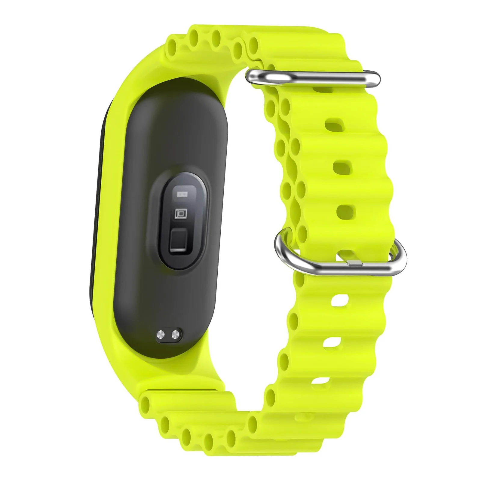 DL3 Mobilak Ocean Band for Xiaomi Mi Band 7/Mi Band 6/Mi Band 5/Mi Band 4/Mi Band 3, Adjustable Silicone Stretchy Sport Strap Women Men Replacement Wristband - Yellow